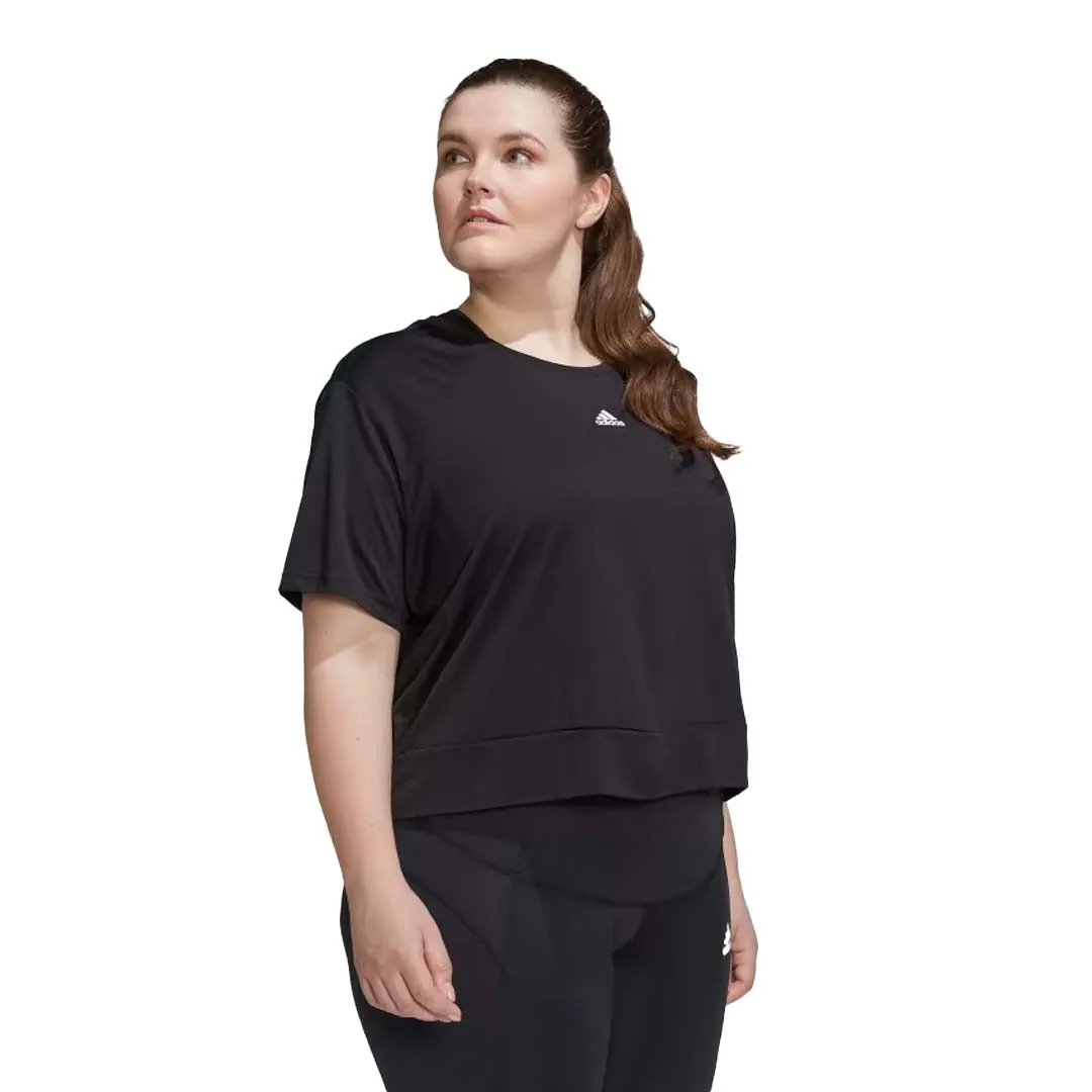 adidas - Women's Aeroready Studio Loose Crop T-Shirt (Plus Size) (HI5984)