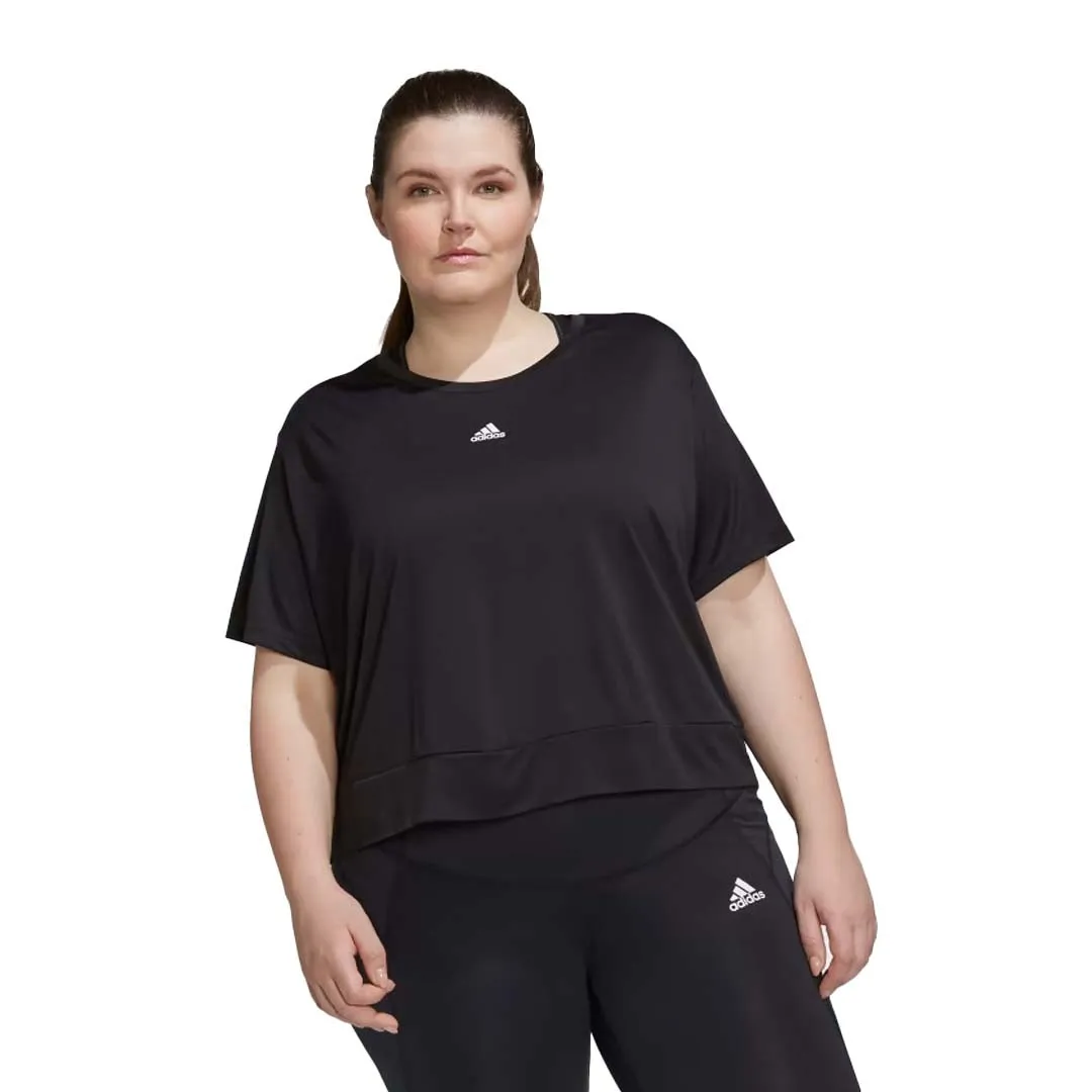 adidas - Women's Aeroready Studio Loose Crop T-Shirt (Plus Size) (HI5984)