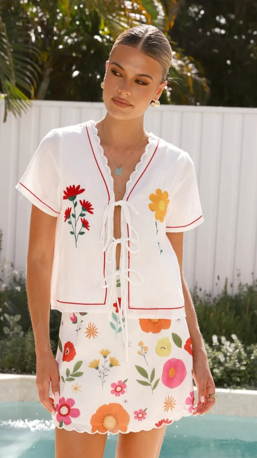 Adina Top - White Floral