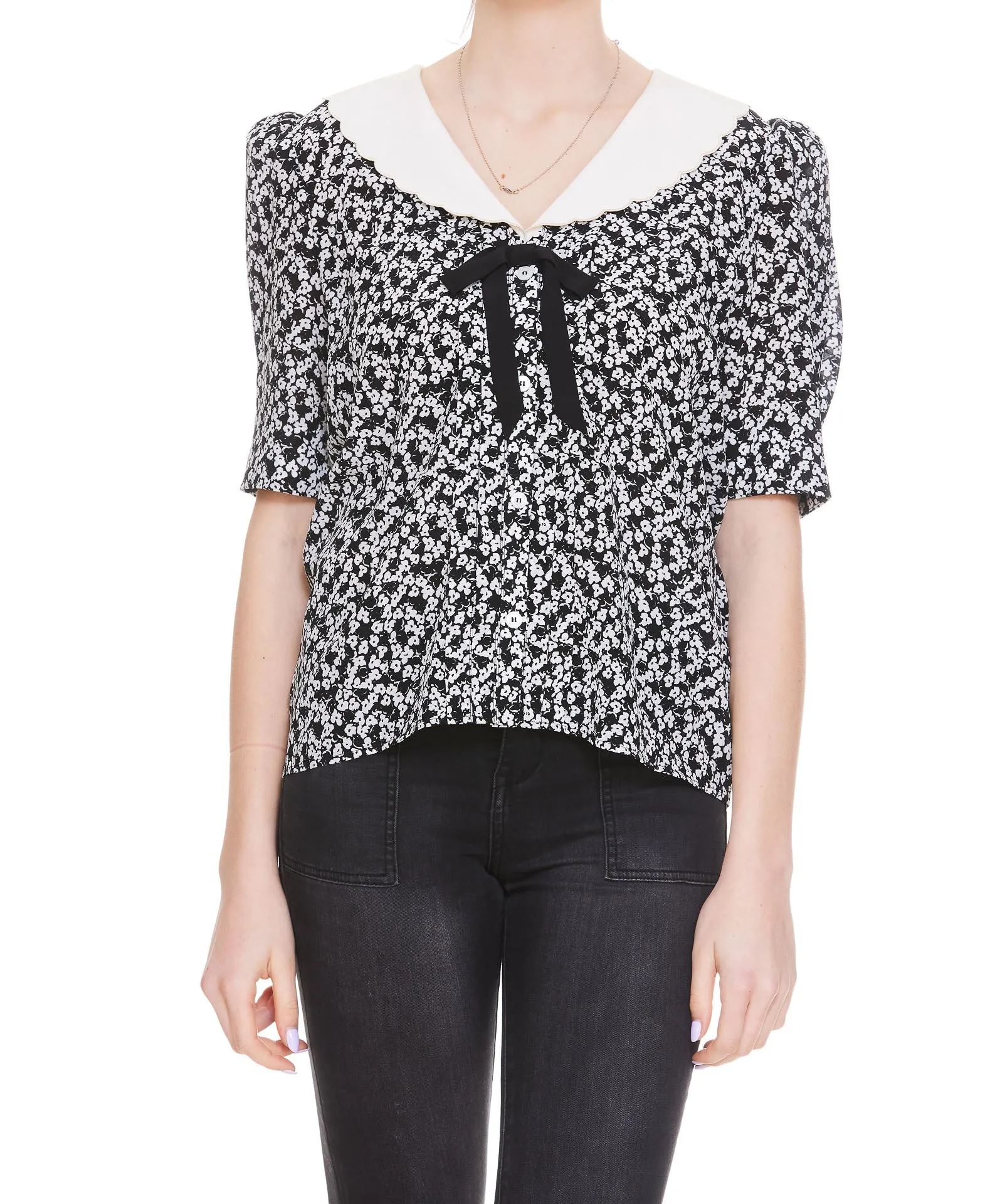 Alessandra Rich Floral Print Blouse