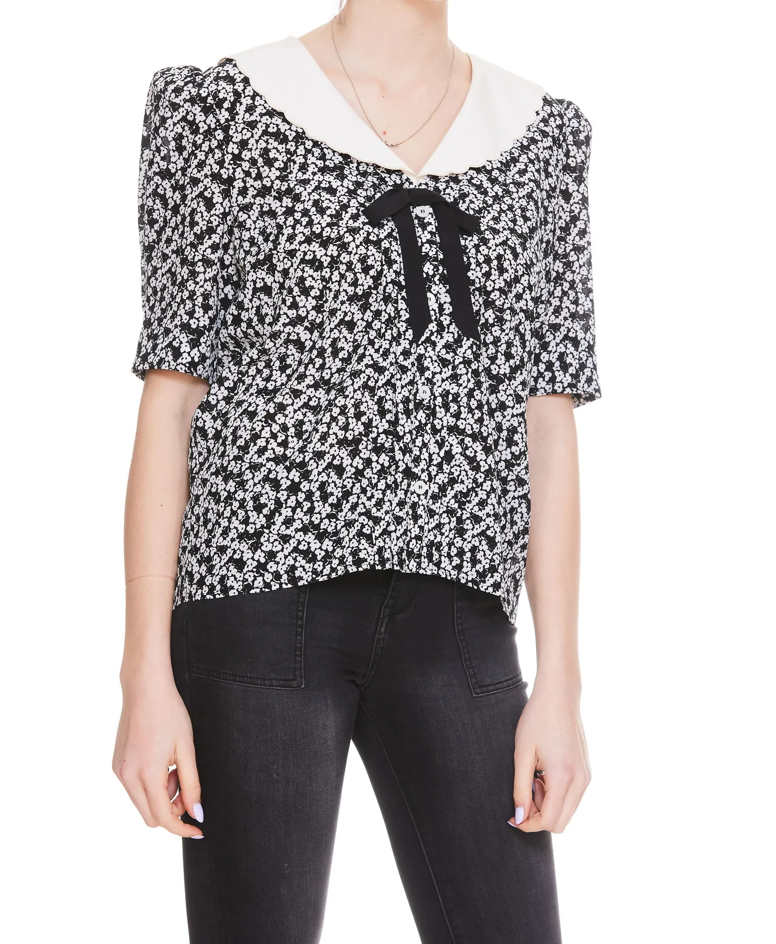 Alessandra Rich Floral Print Blouse