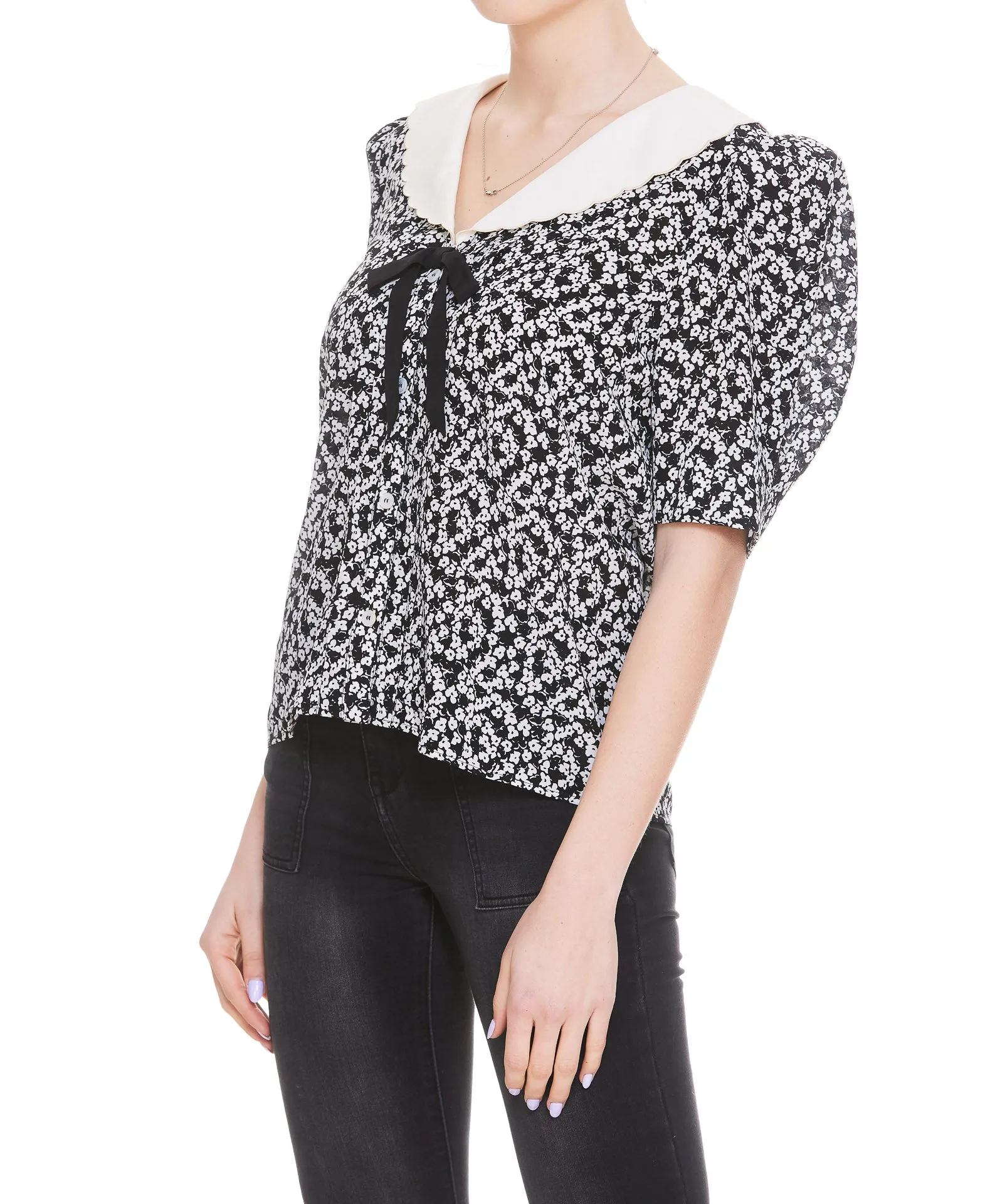 Alessandra Rich Floral Print Blouse