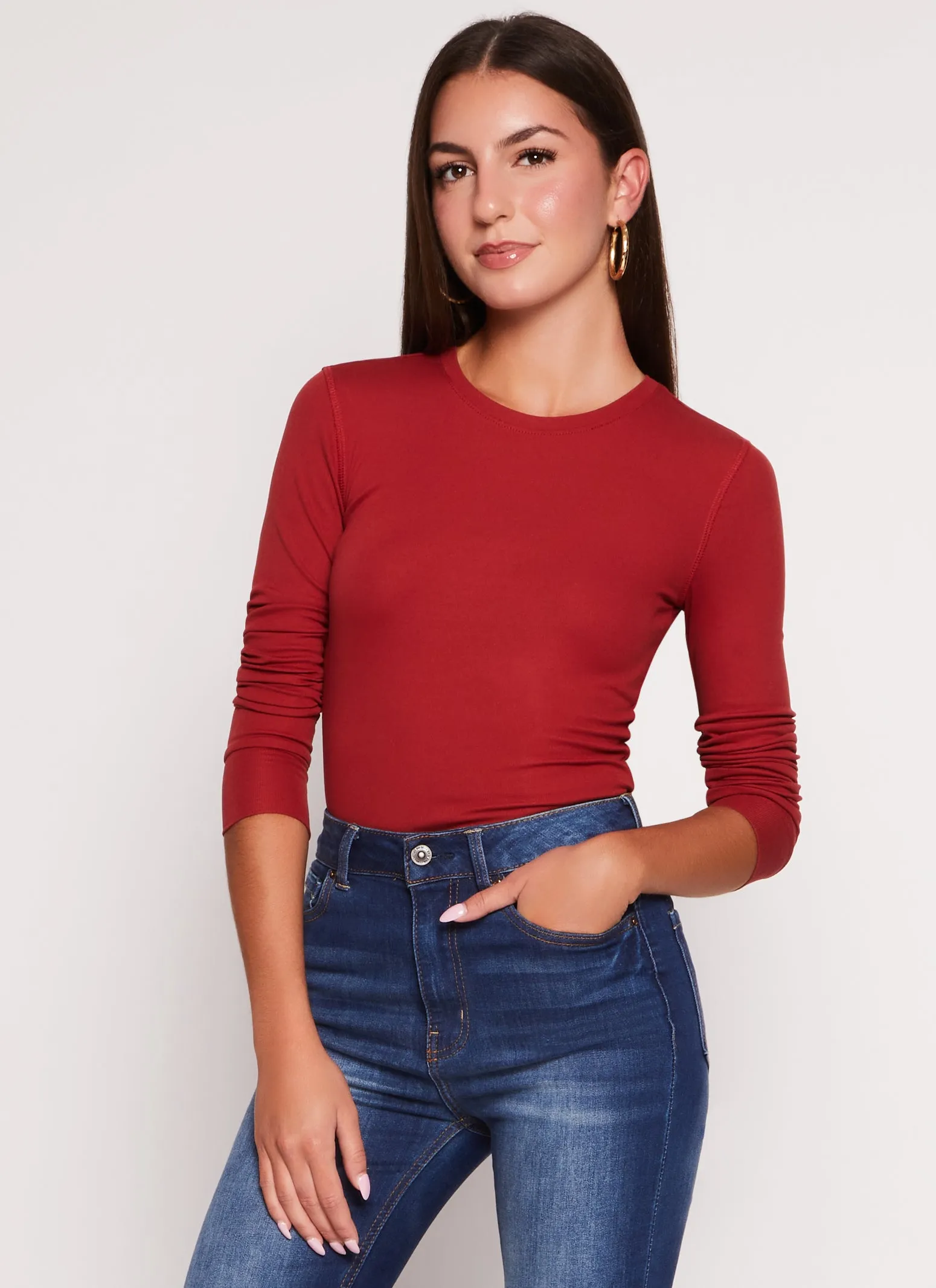 Basic Crew Neck Long Sleeve Top