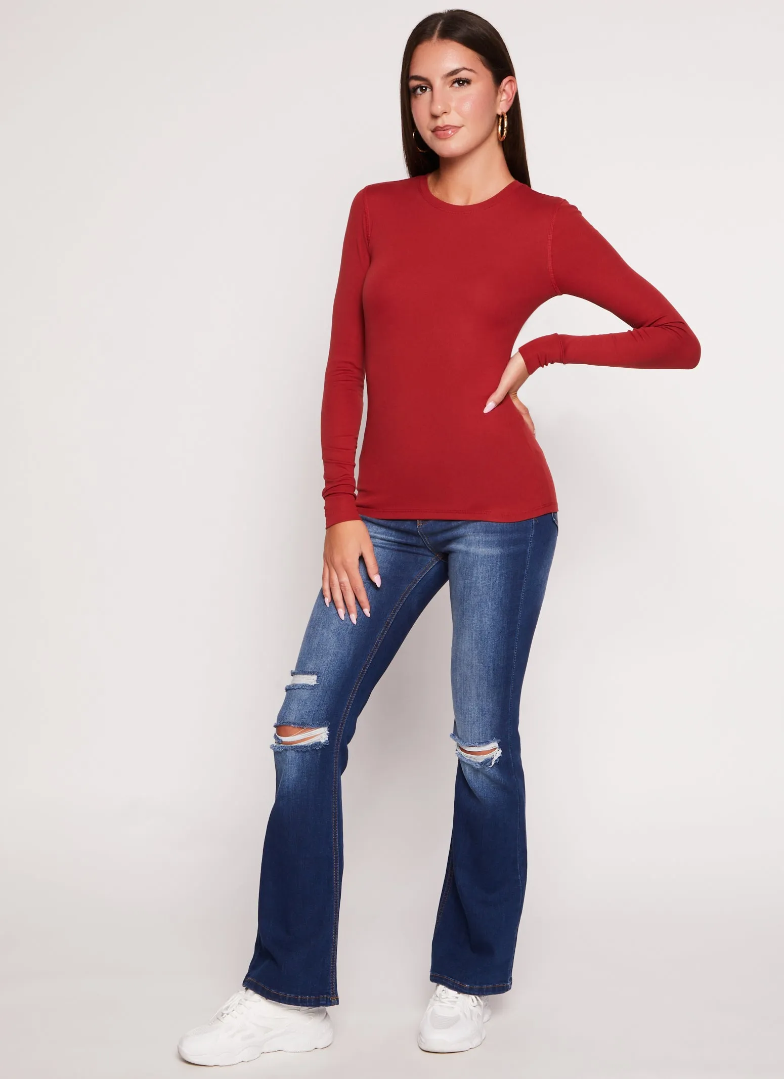 Basic Crew Neck Long Sleeve Top