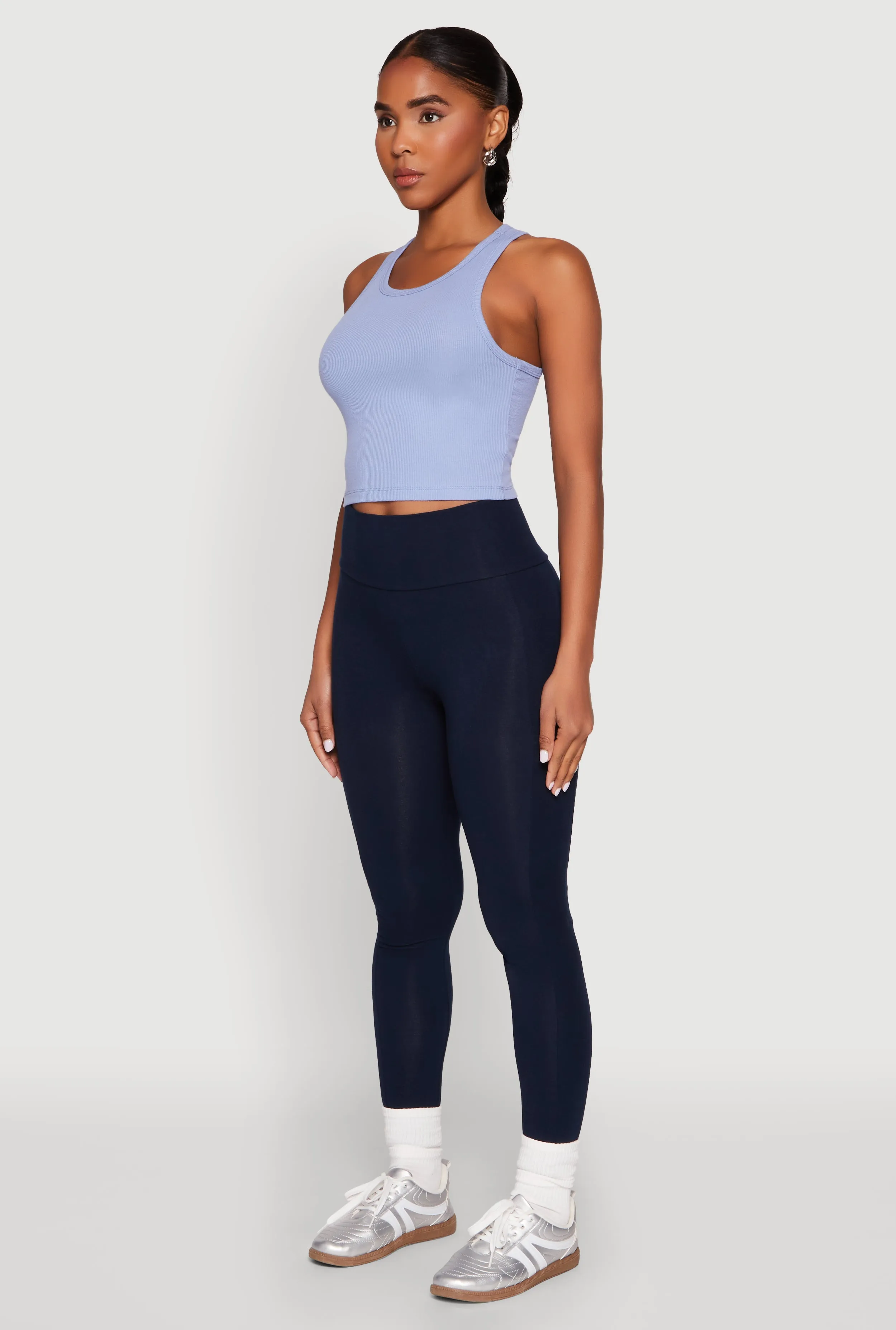 Basic Cropped Racerback Tank Top
