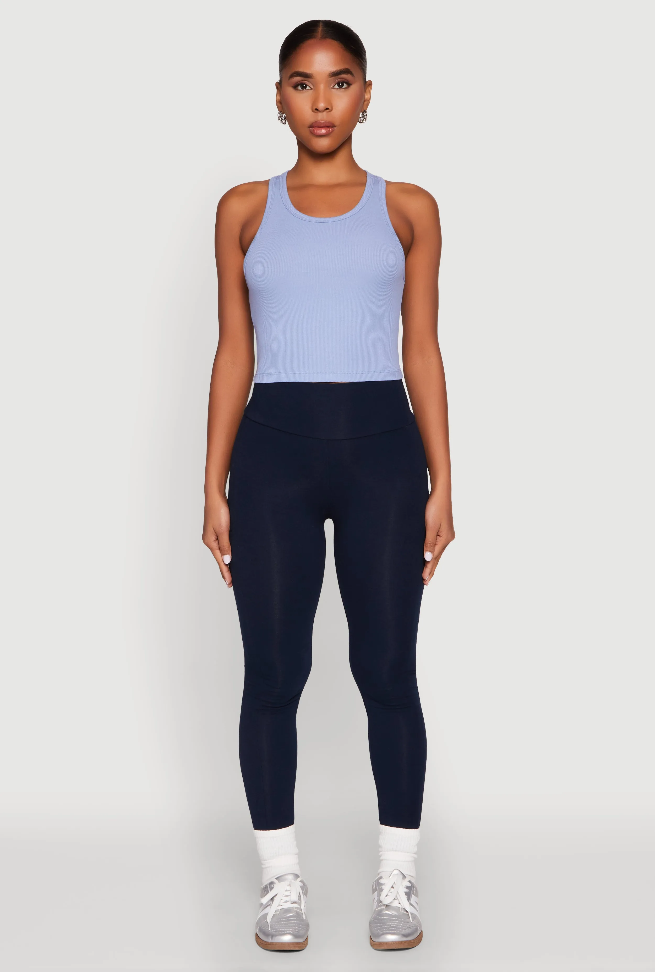 Basic Cropped Racerback Tank Top