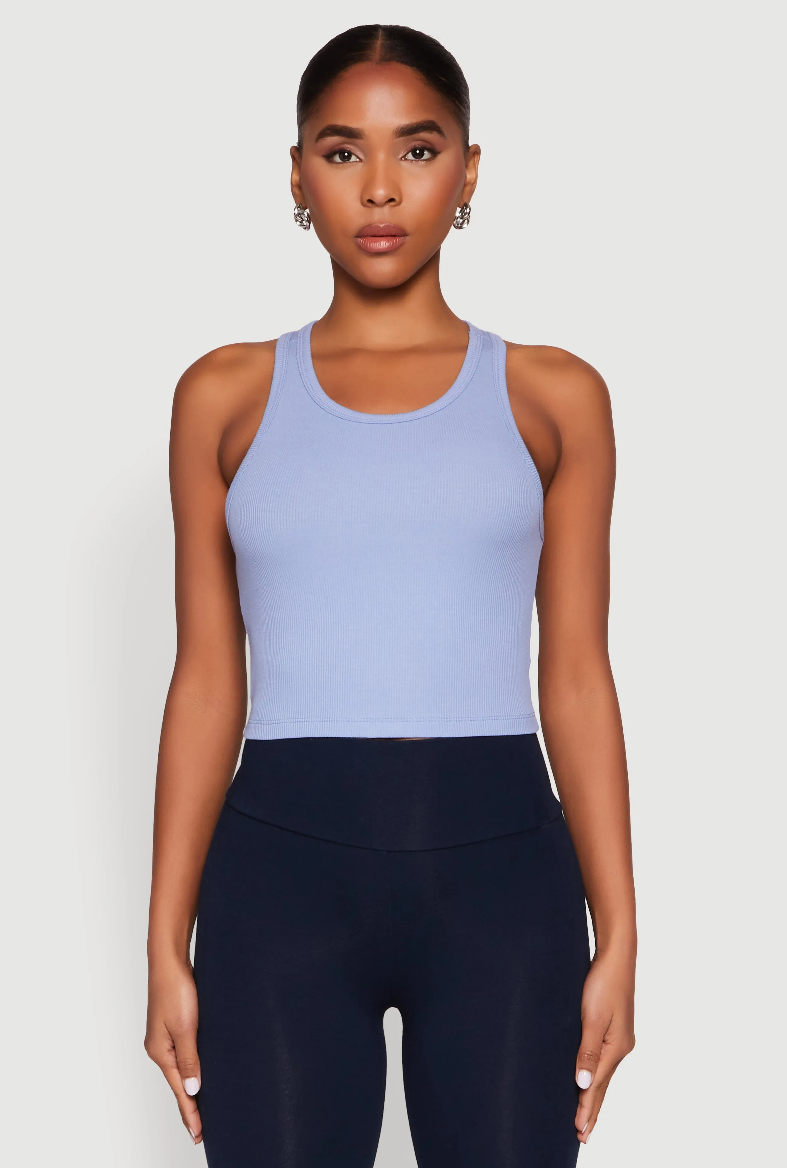 Basic Cropped Racerback Tank Top