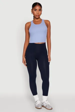 Basic Cropped Racerback Tank Top