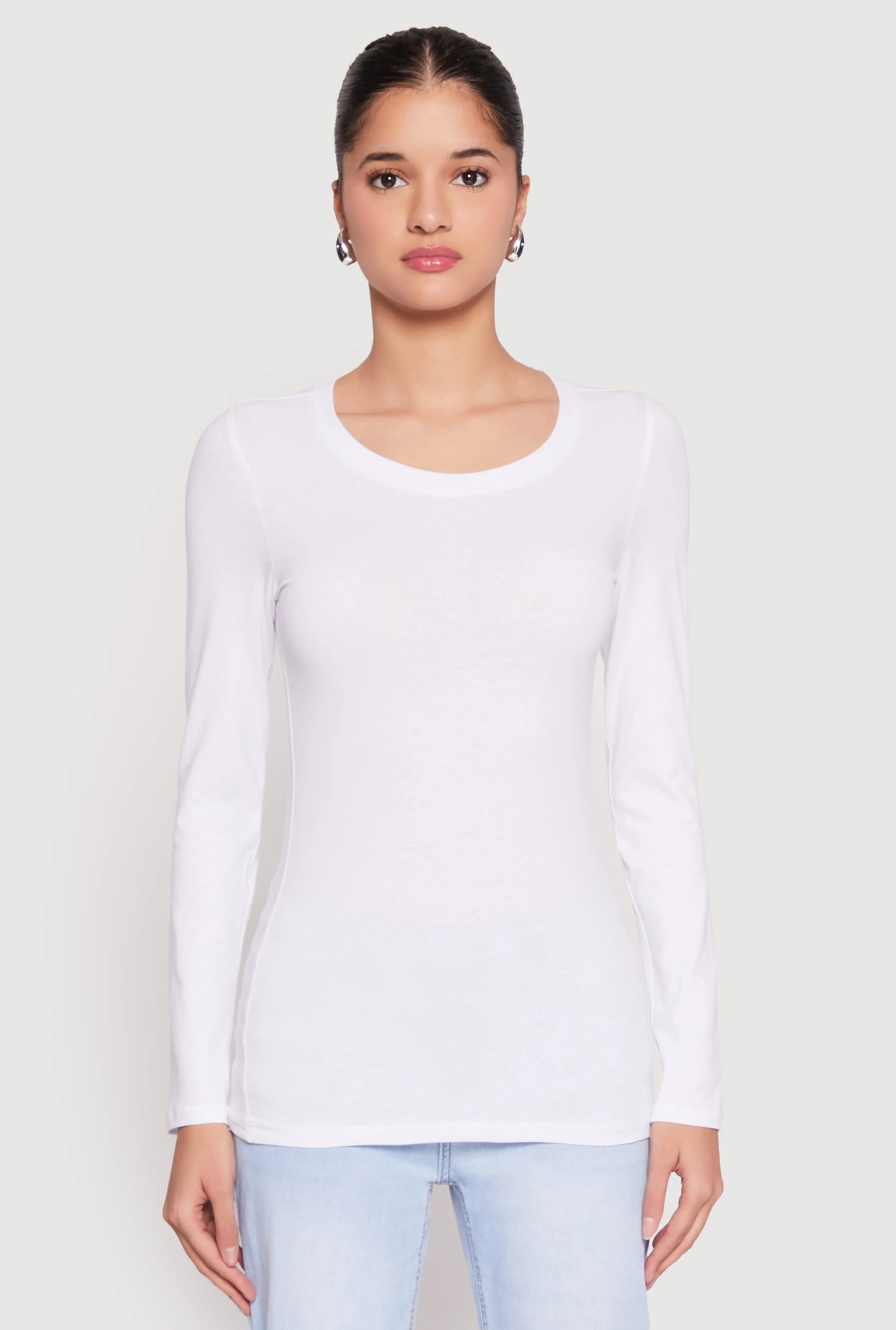 Basic Long Sleeve Crew Neck T Shirt