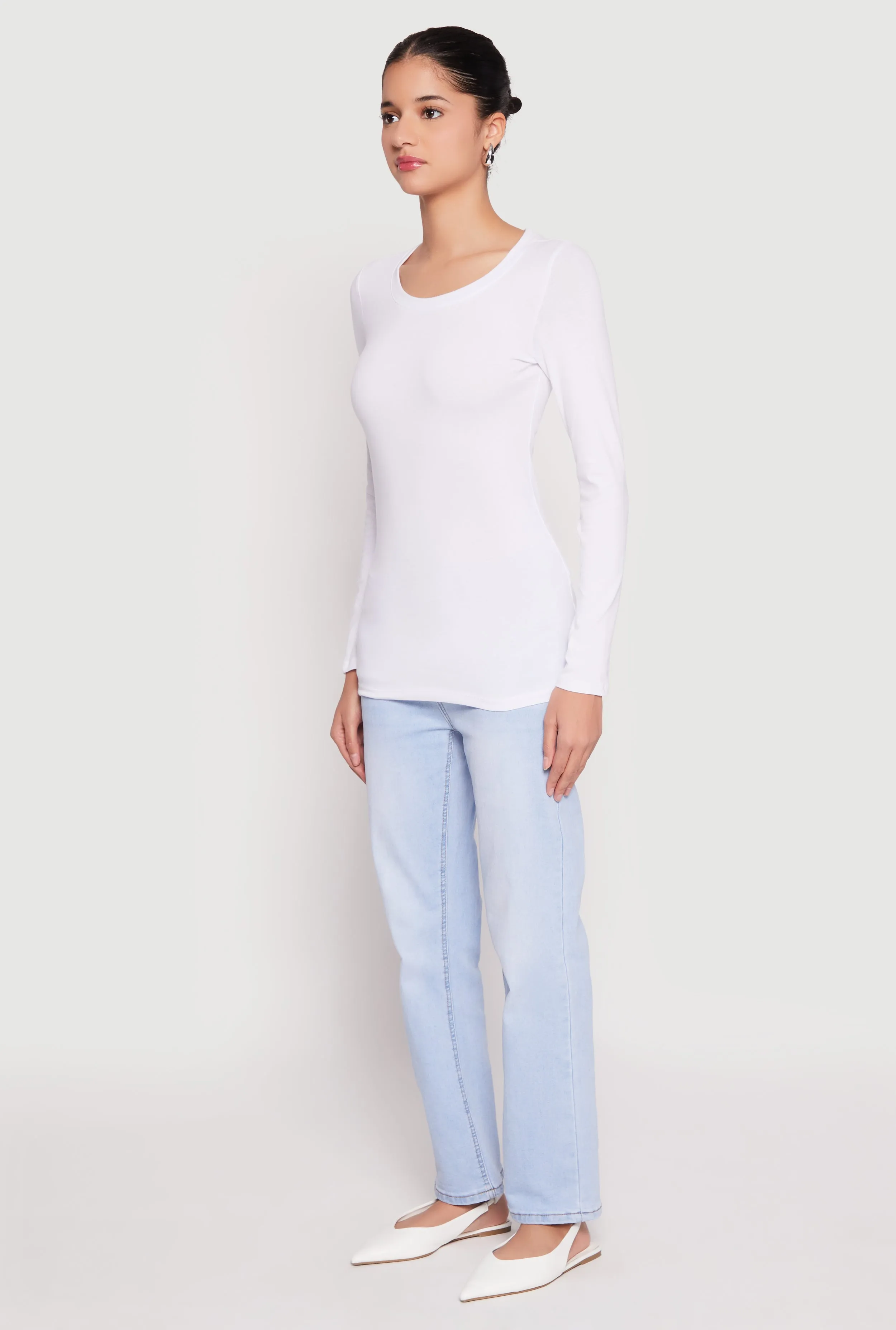 Basic Long Sleeve Crew Neck T Shirt