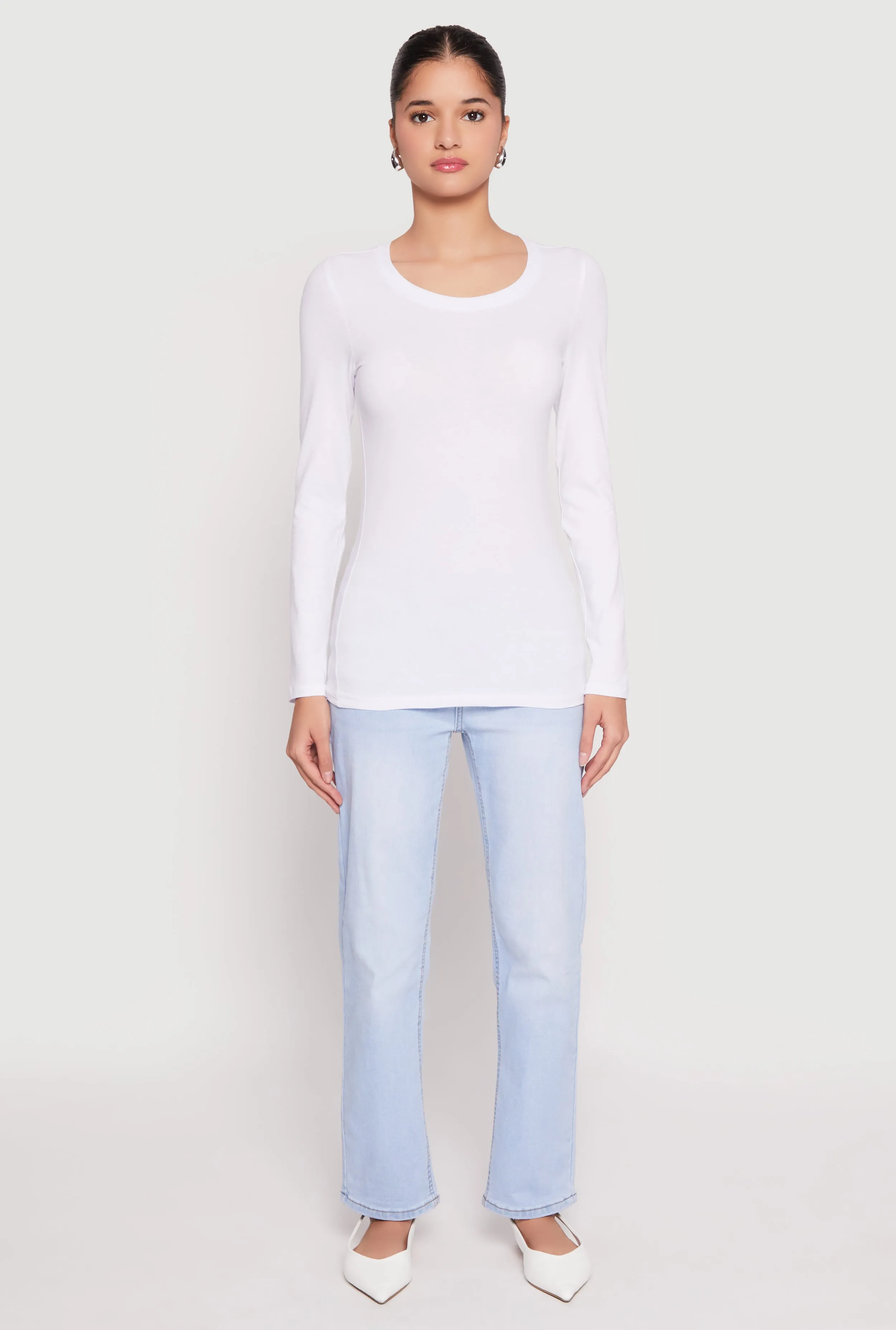 Basic Long Sleeve Crew Neck T Shirt