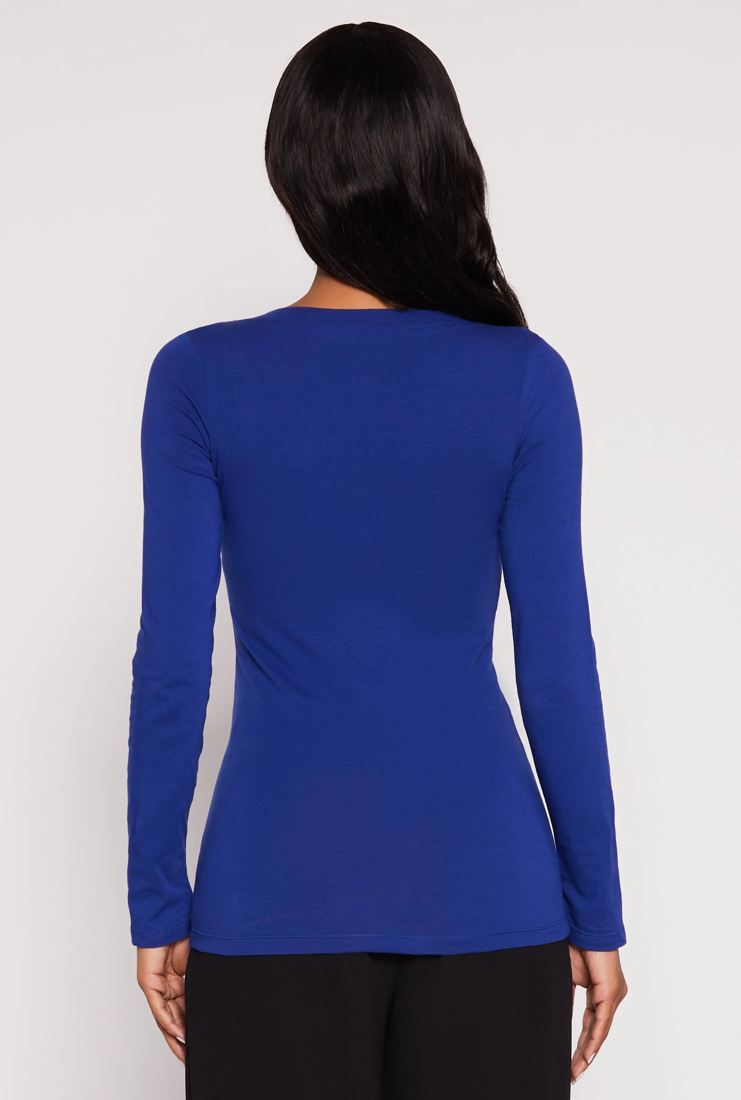 Basic Long Sleeve V Neck Tee