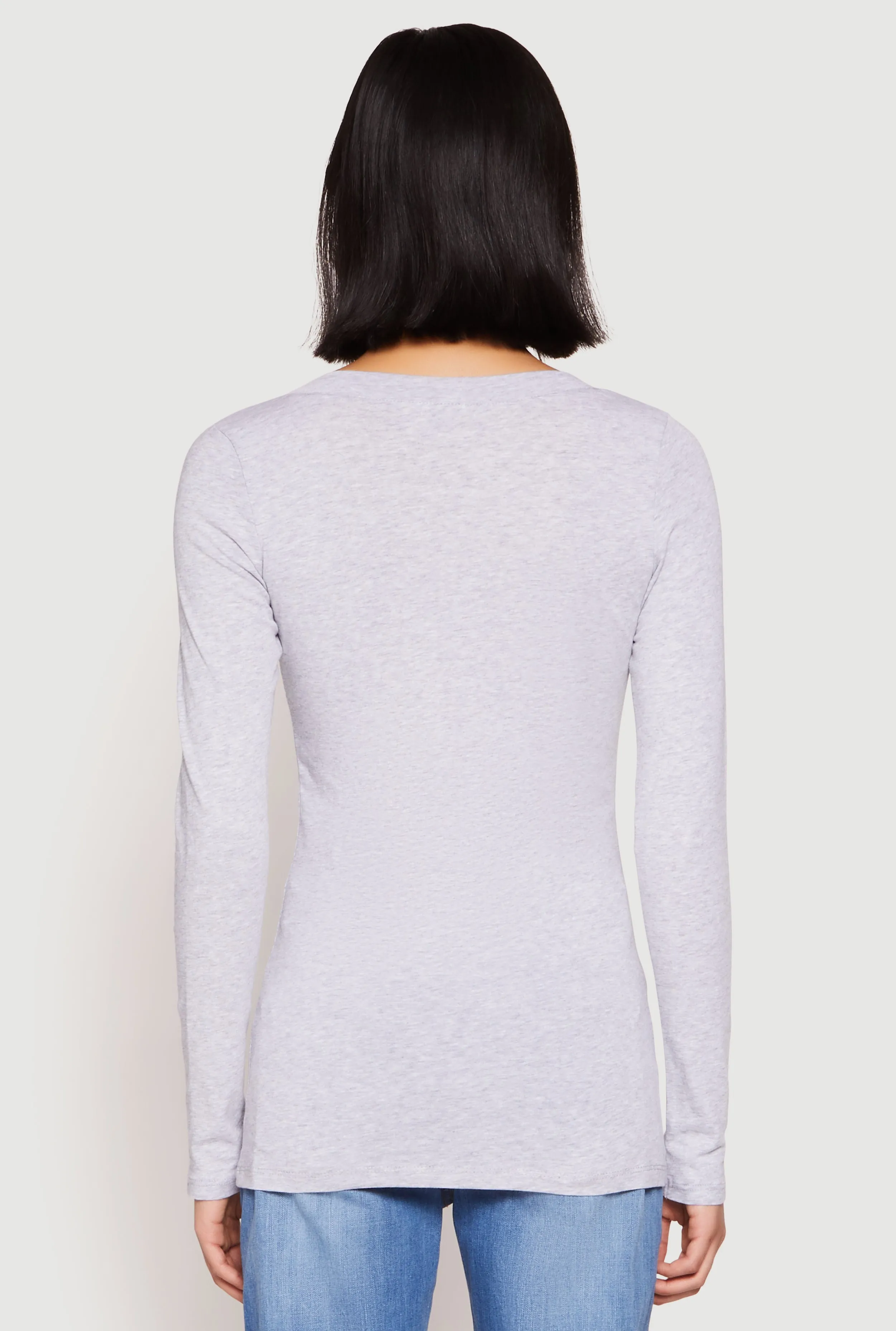 Basic Long Sleeve V Neck Tee