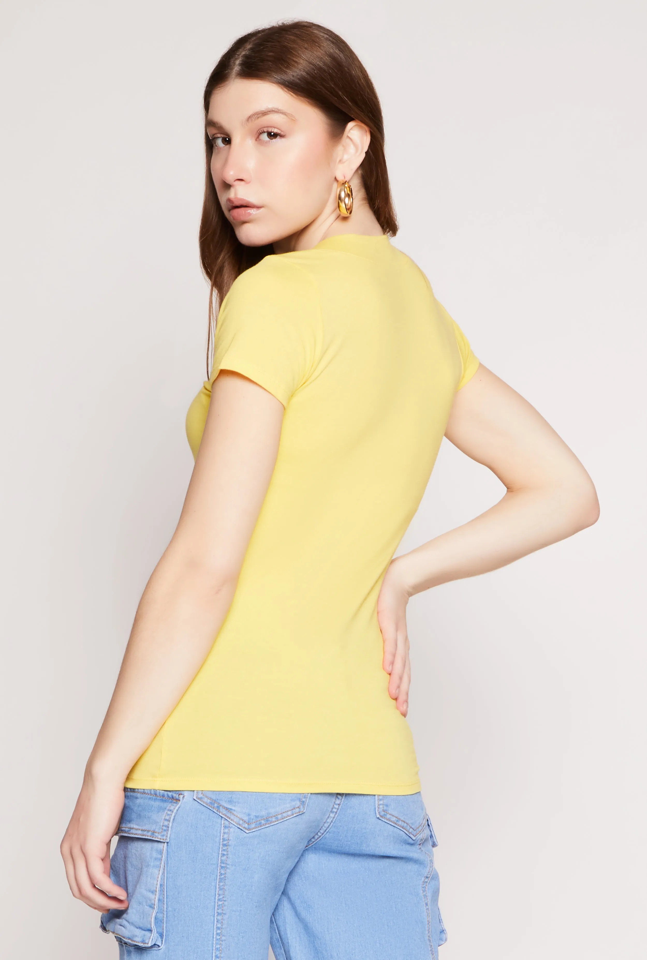 Basic V Neck Short Sleeve Tee