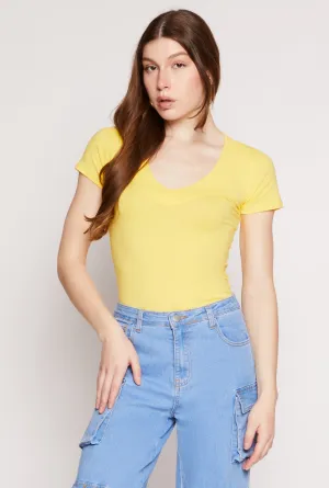 Basic V Neck Short Sleeve Tee