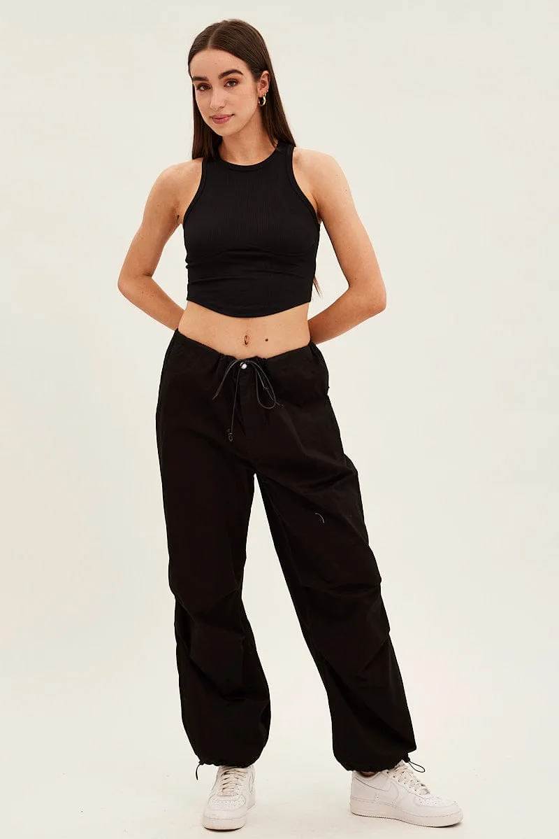 Black Basic Jersey Top
