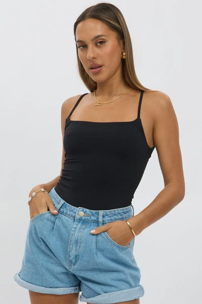 Black Bodysuit Sleeveless Supersoft