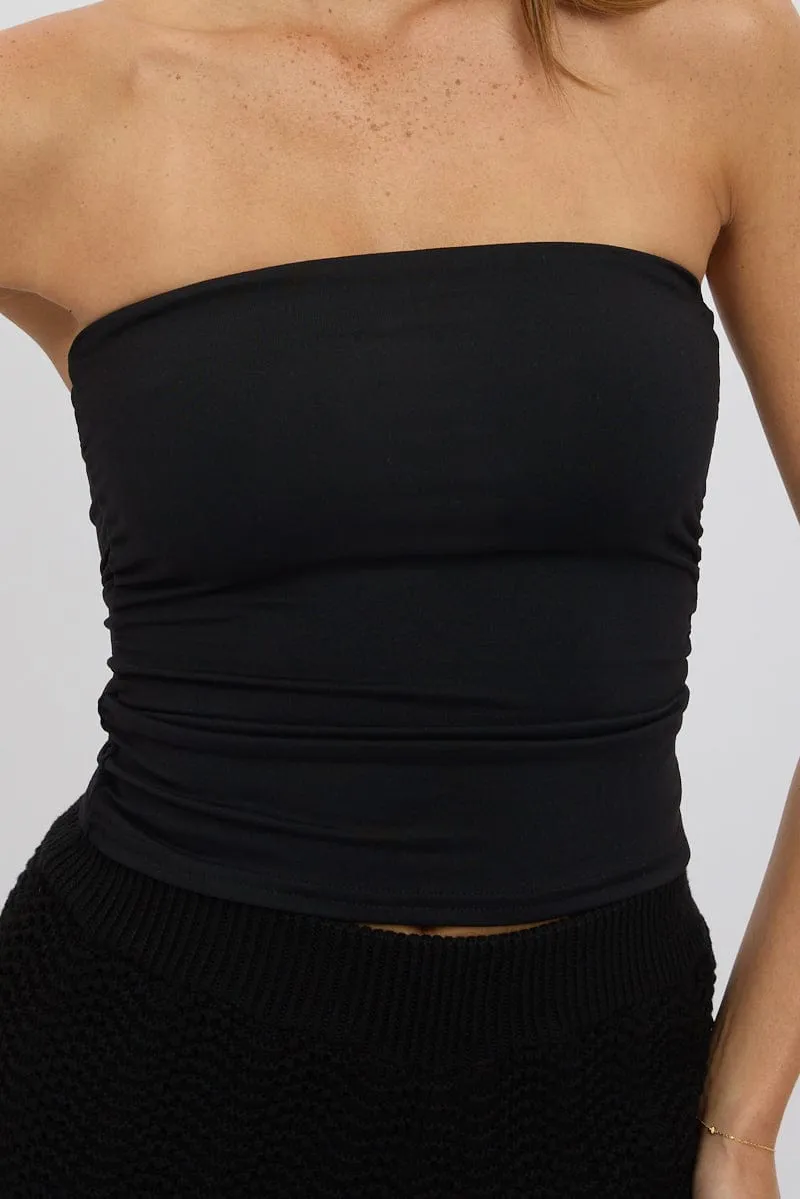 Black Ruched Bandeau Supersoft