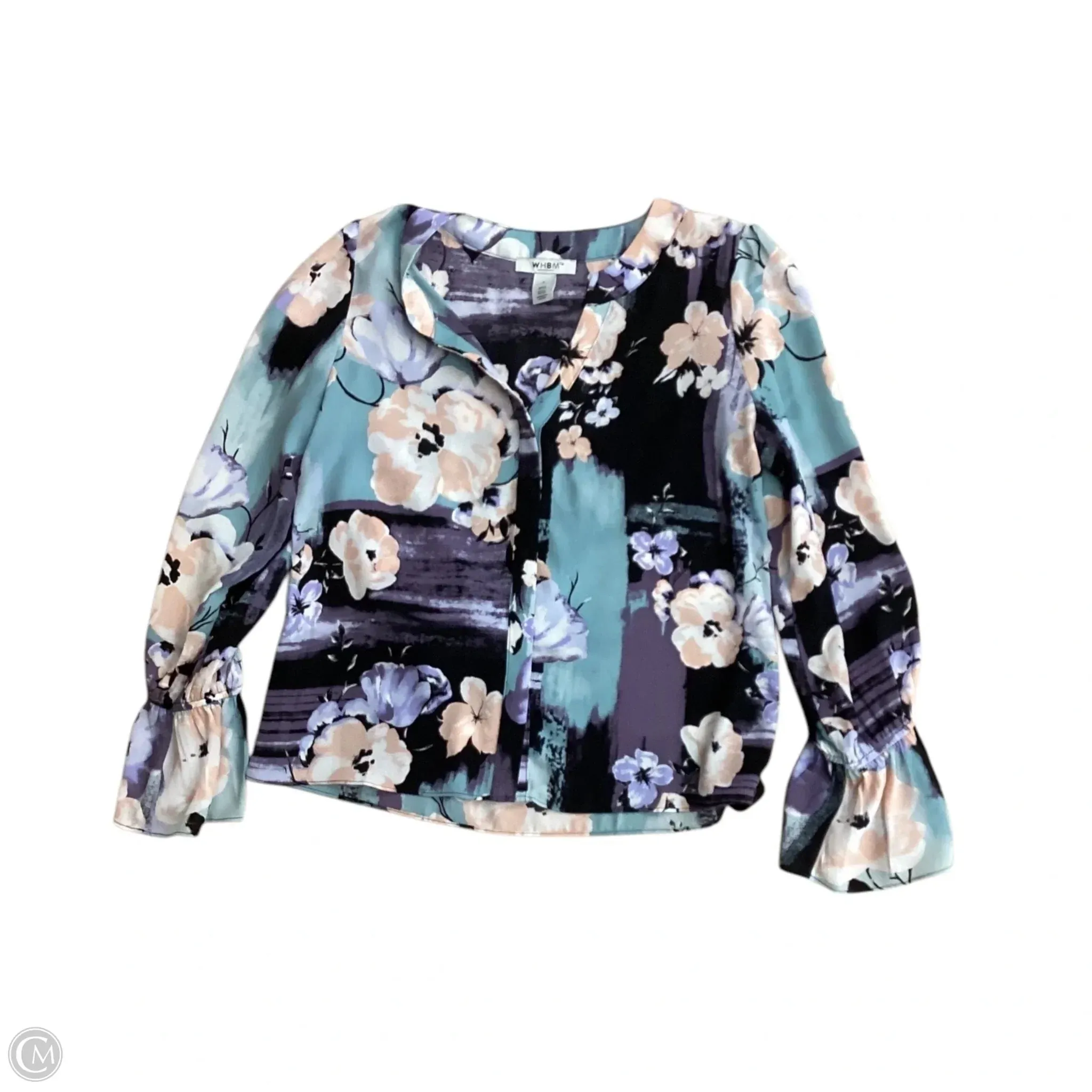 Blouse Long Sleeve By White House Black Market In Floral Print, Size: S