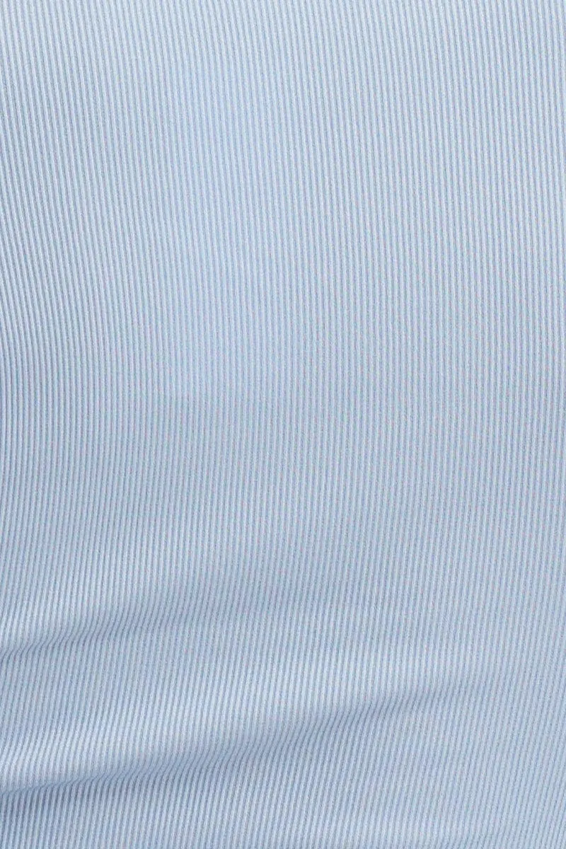 Blue Crop Top Long Sleeve