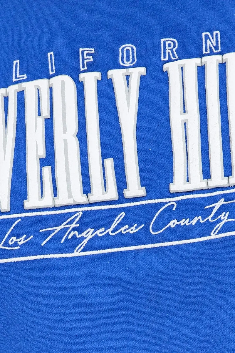 Blue Graphic Tee Short Sleeve