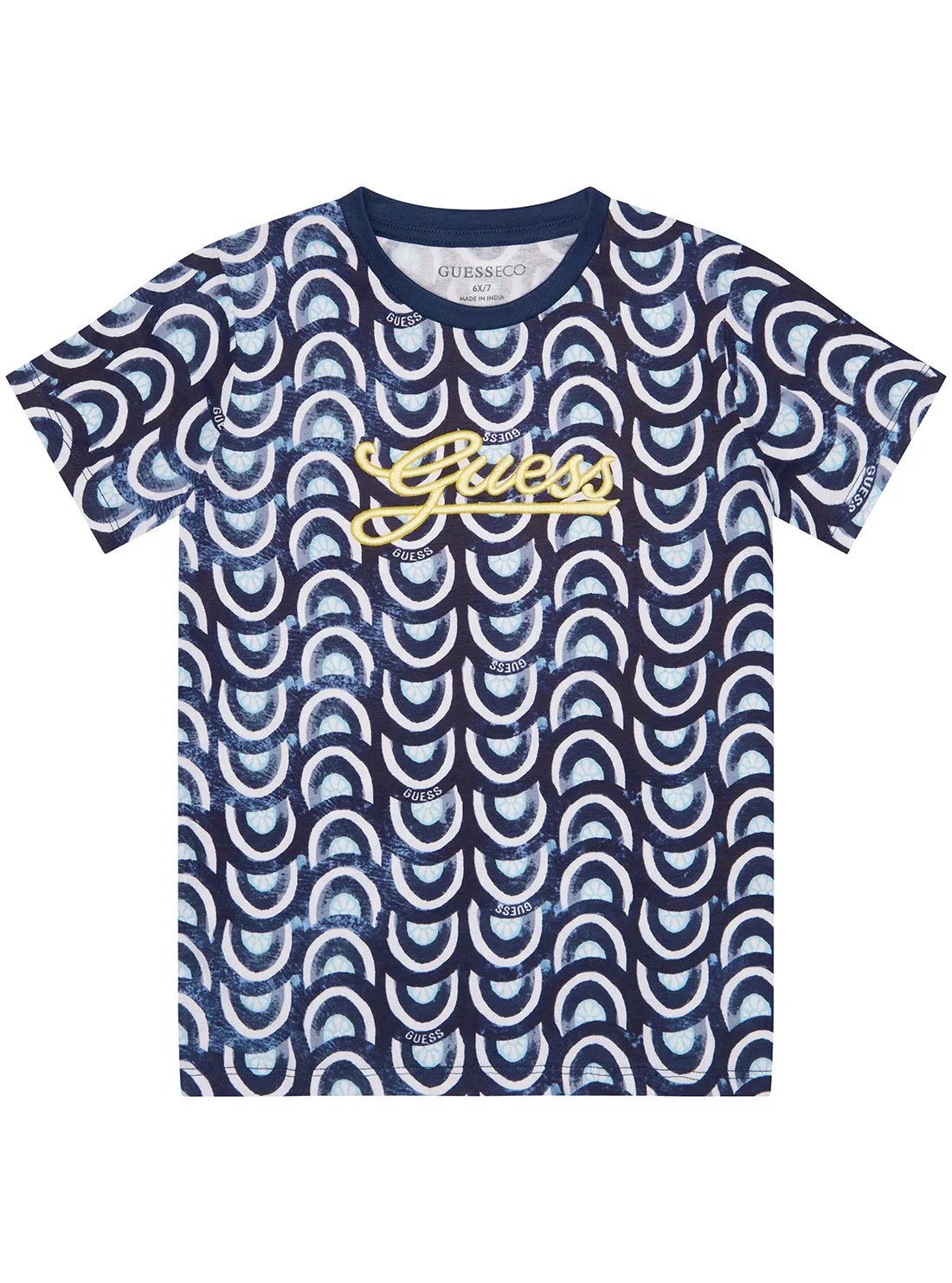 Blue Tile Print Short Sleeve T-Shirt (2-7)