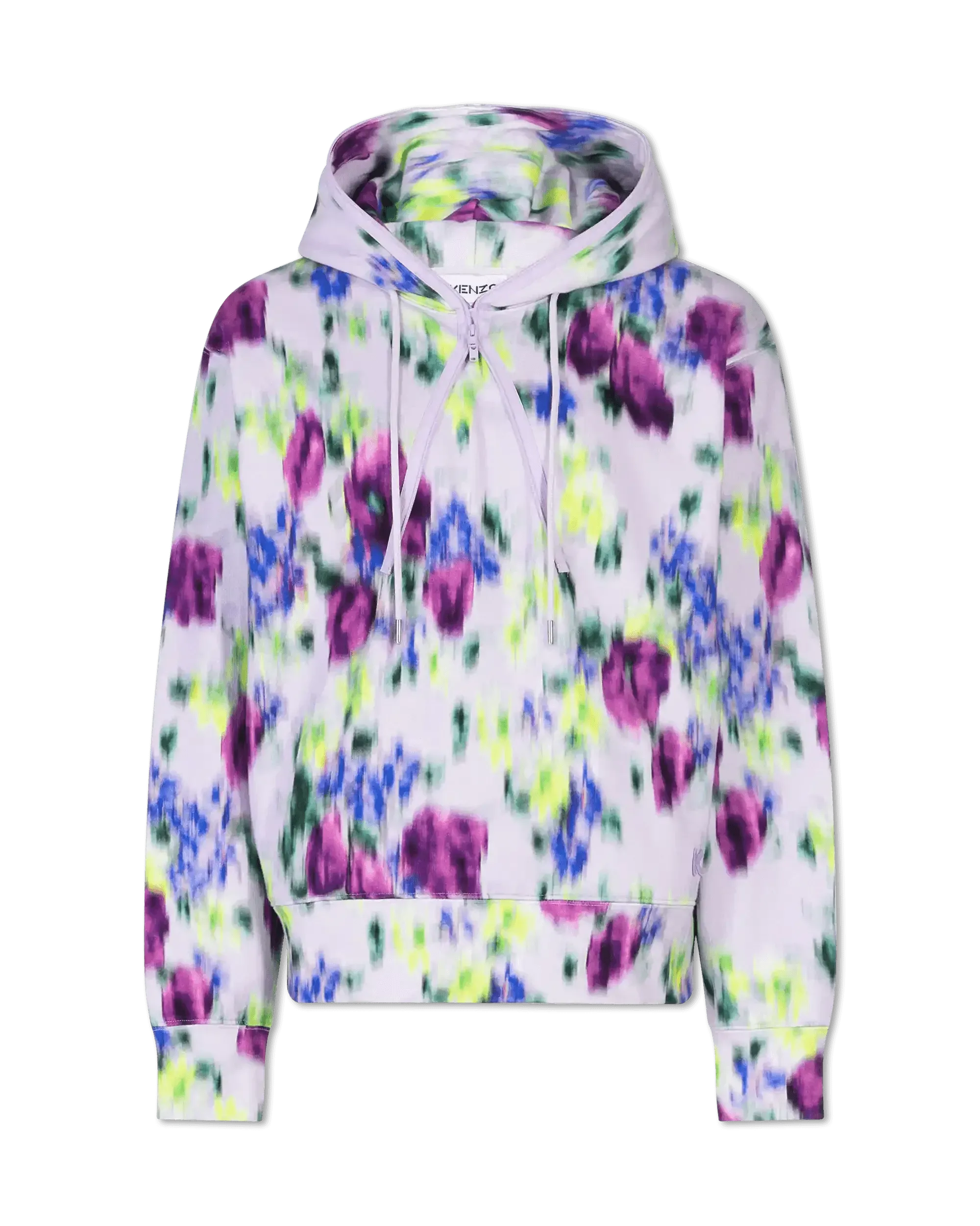 Blurred Floral Printed Hoodie