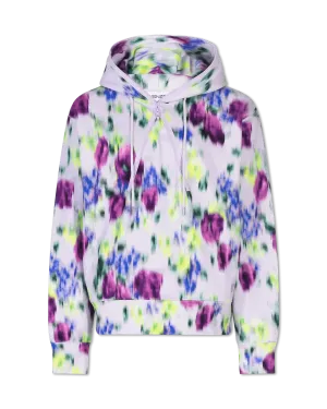 Blurred Floral Printed Hoodie