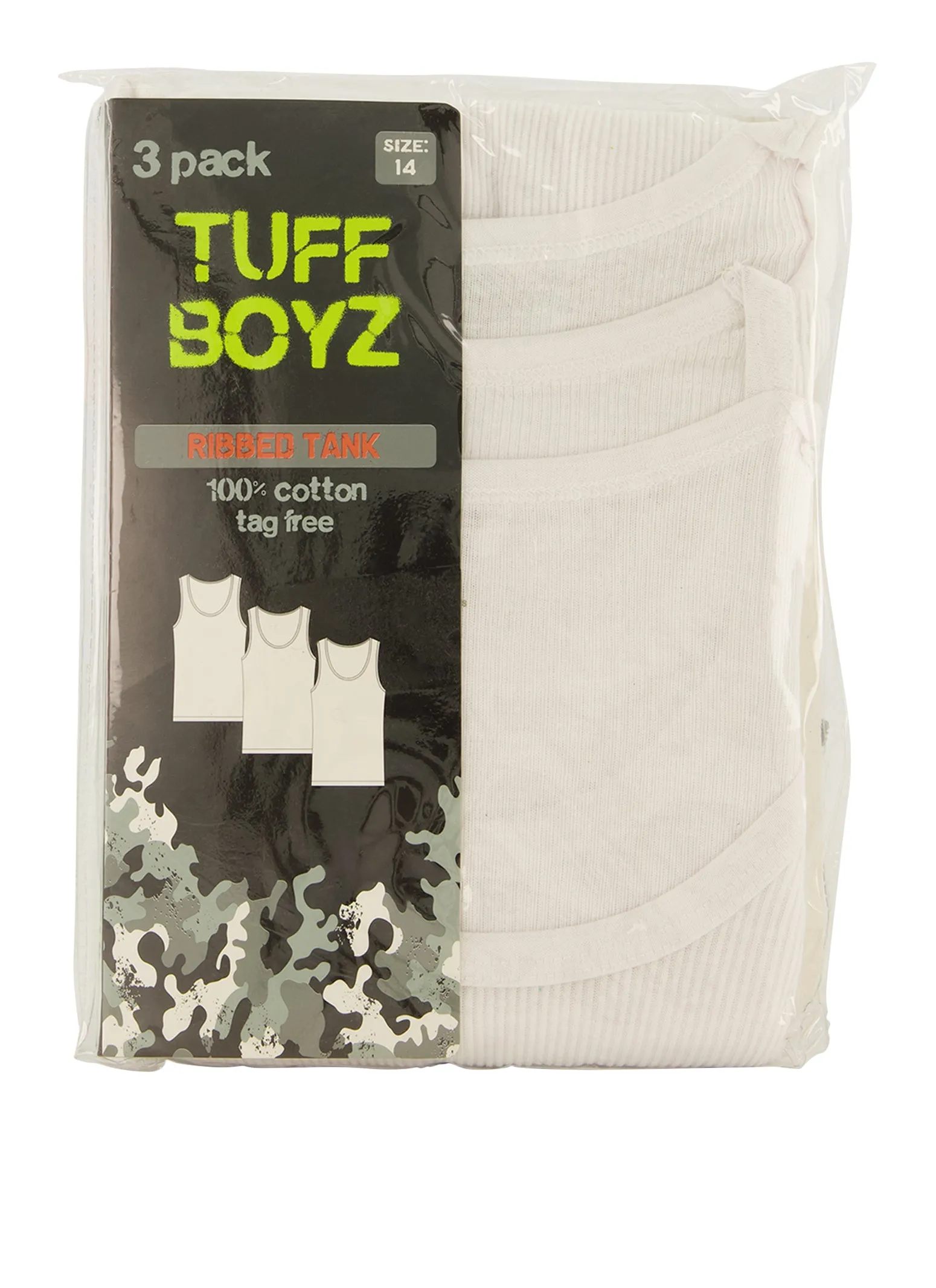 Boys 3 Pack Solid Ribbed Knit Tank Tops