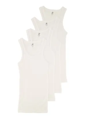 Boys 4 Pack Basic Ribbed Knit Tank Tops