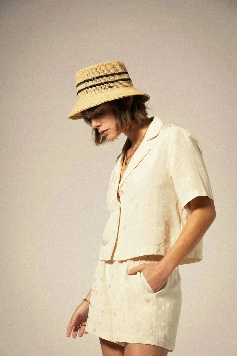 BRIXTON - CHEMISE EN JACQUARD SILKY - WHITECAP FLORAL - PÉ25