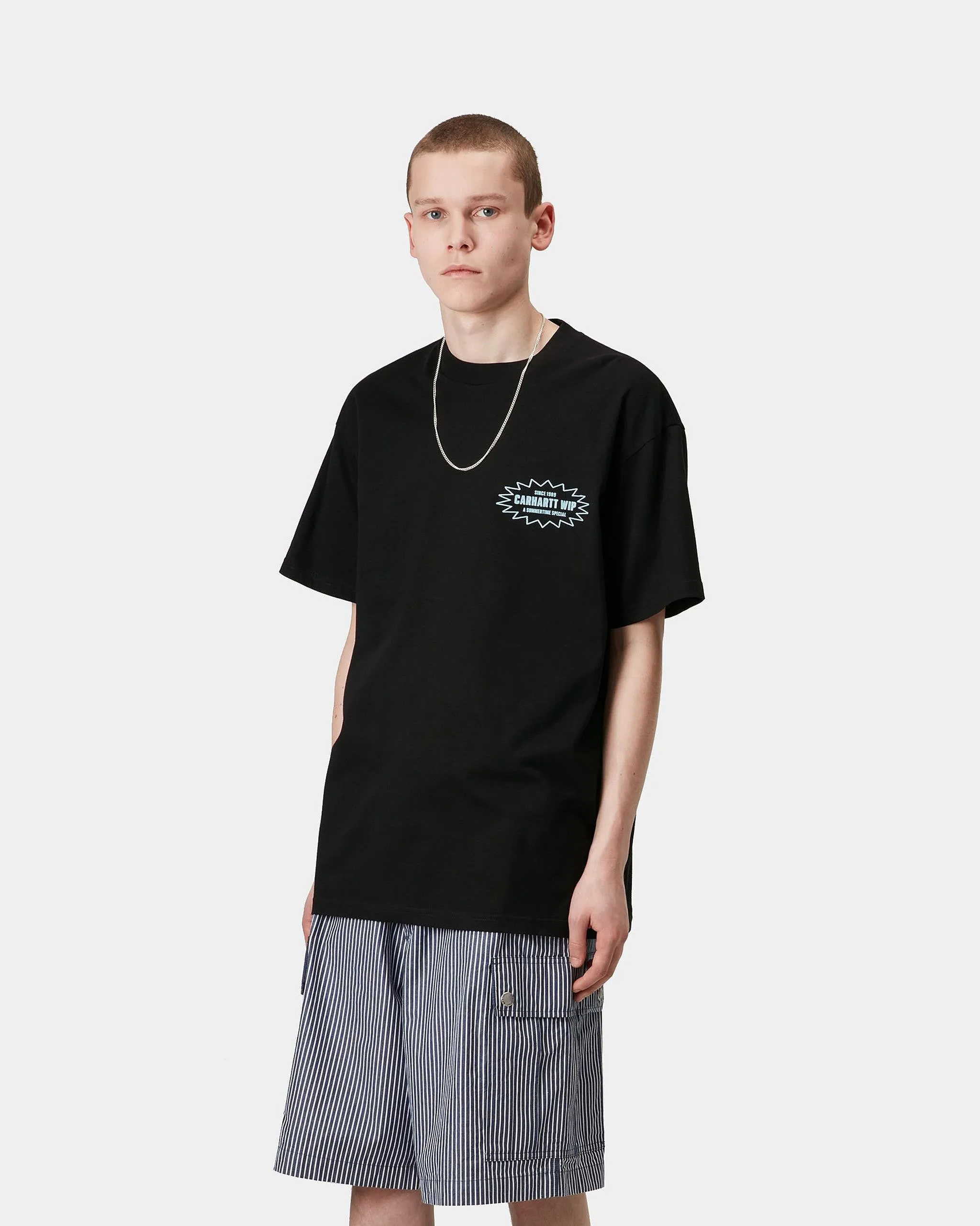Carhartt WIP Catalogue Tee - Black / Bluebird