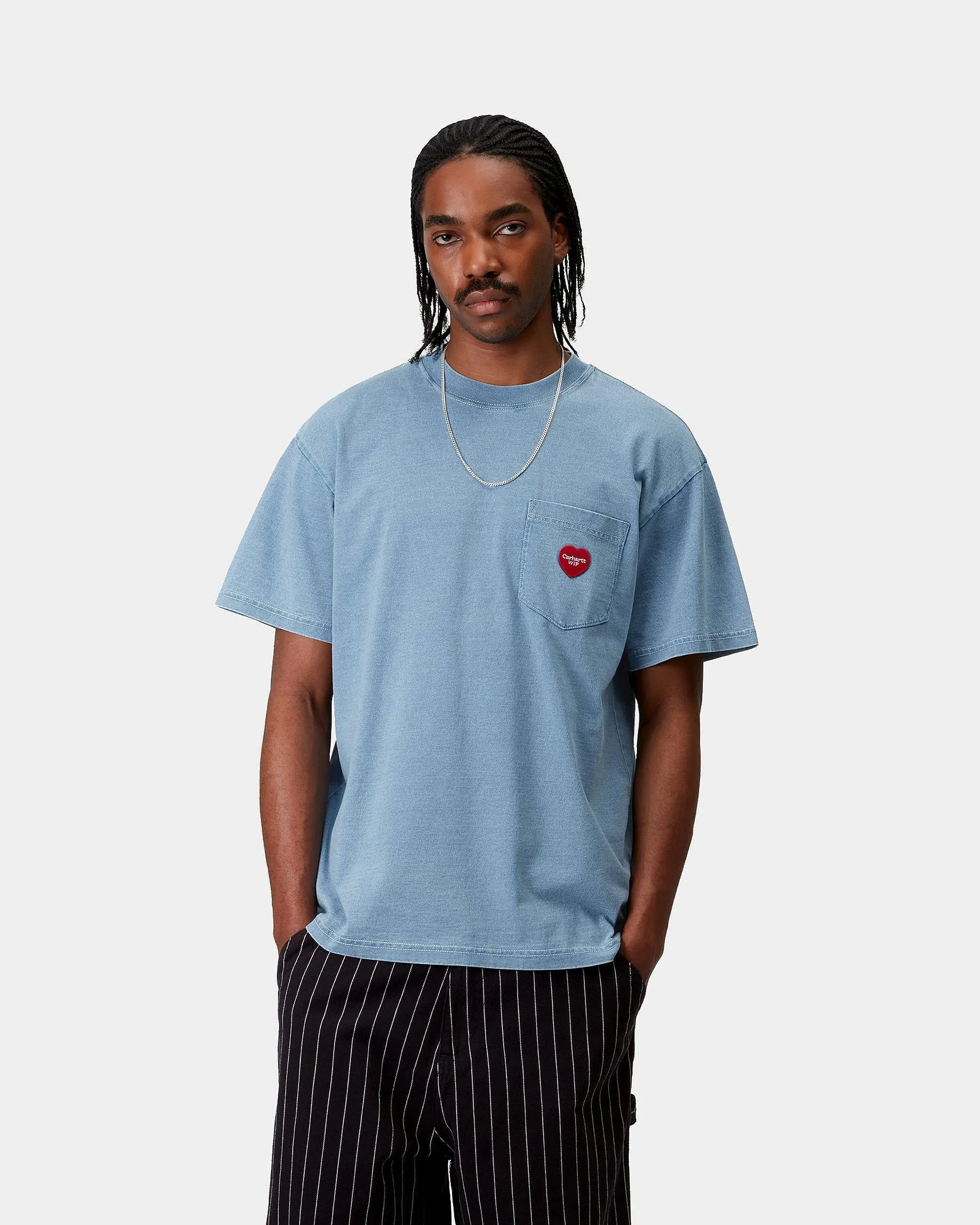 Carhartt WIP Ingo Pocket Tee - Light Blue Garment Dyed