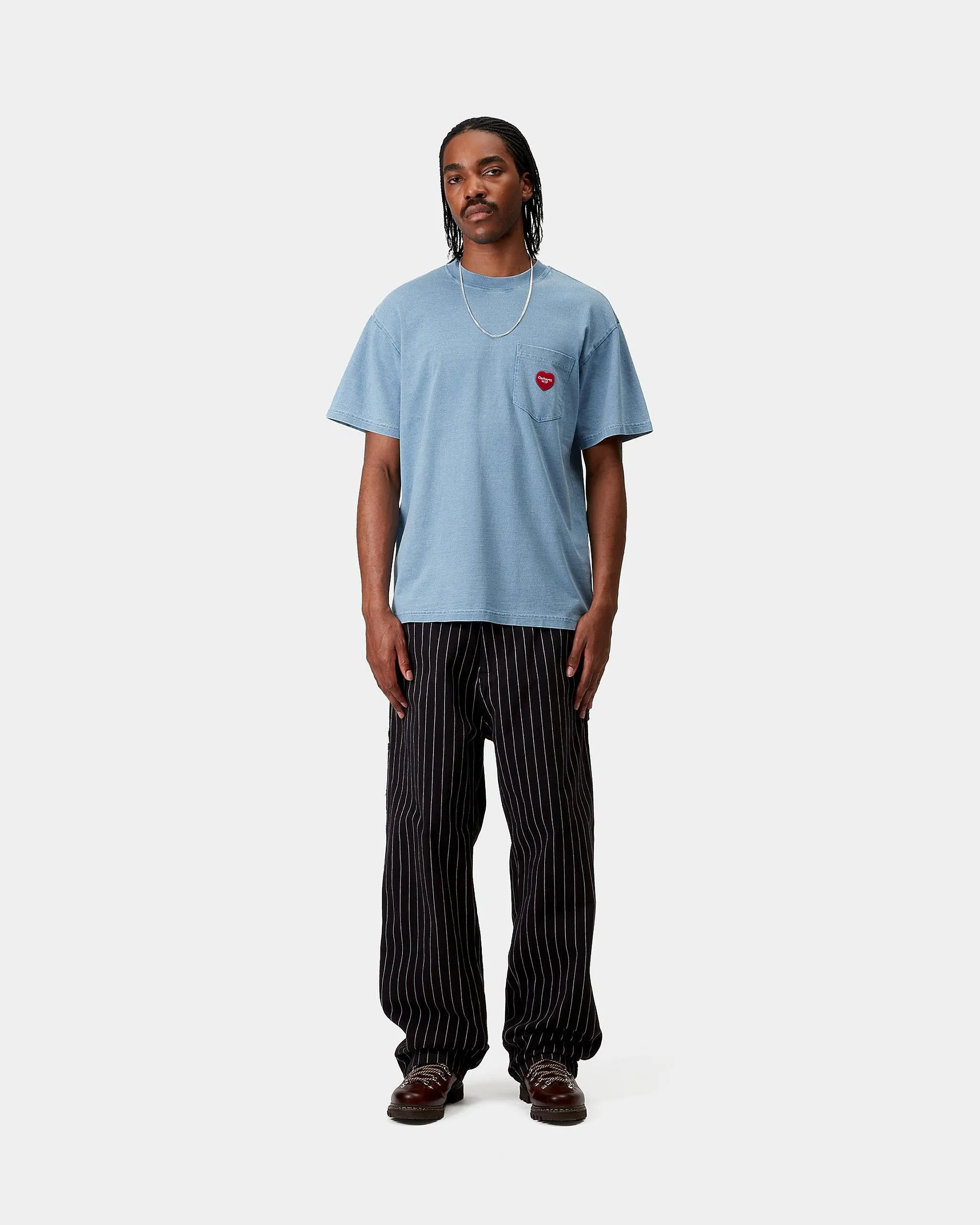 Carhartt WIP Ingo Pocket Tee - Light Blue Garment Dyed