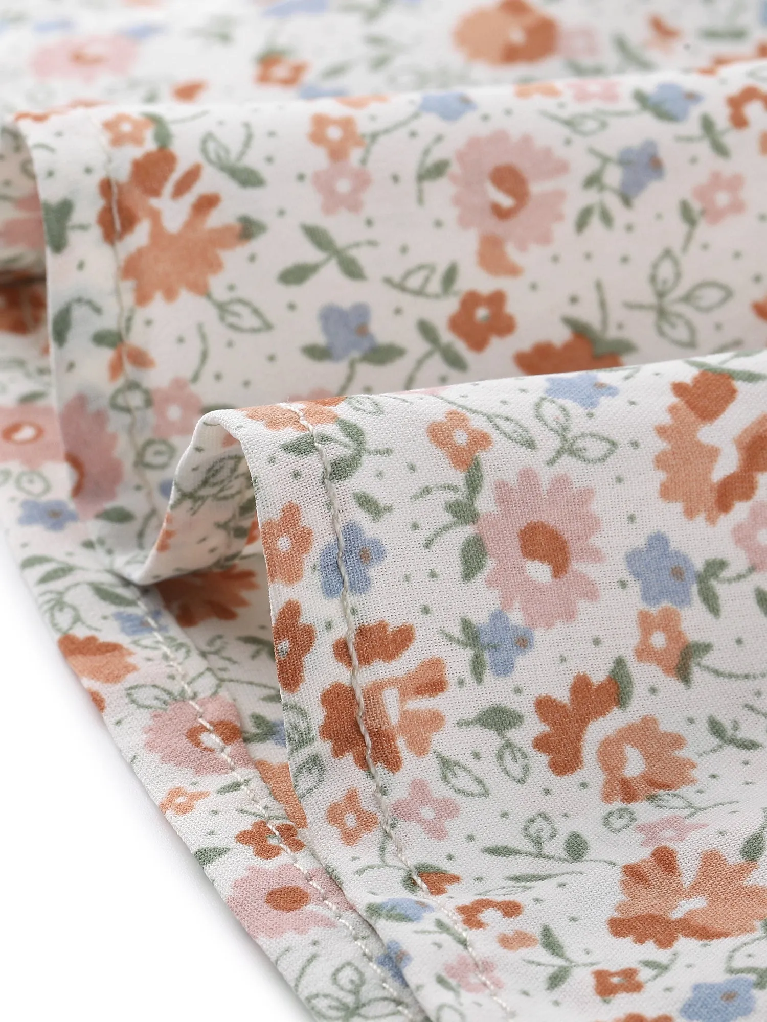 Casual Peter Pan Collar Floral Button Down Shirt