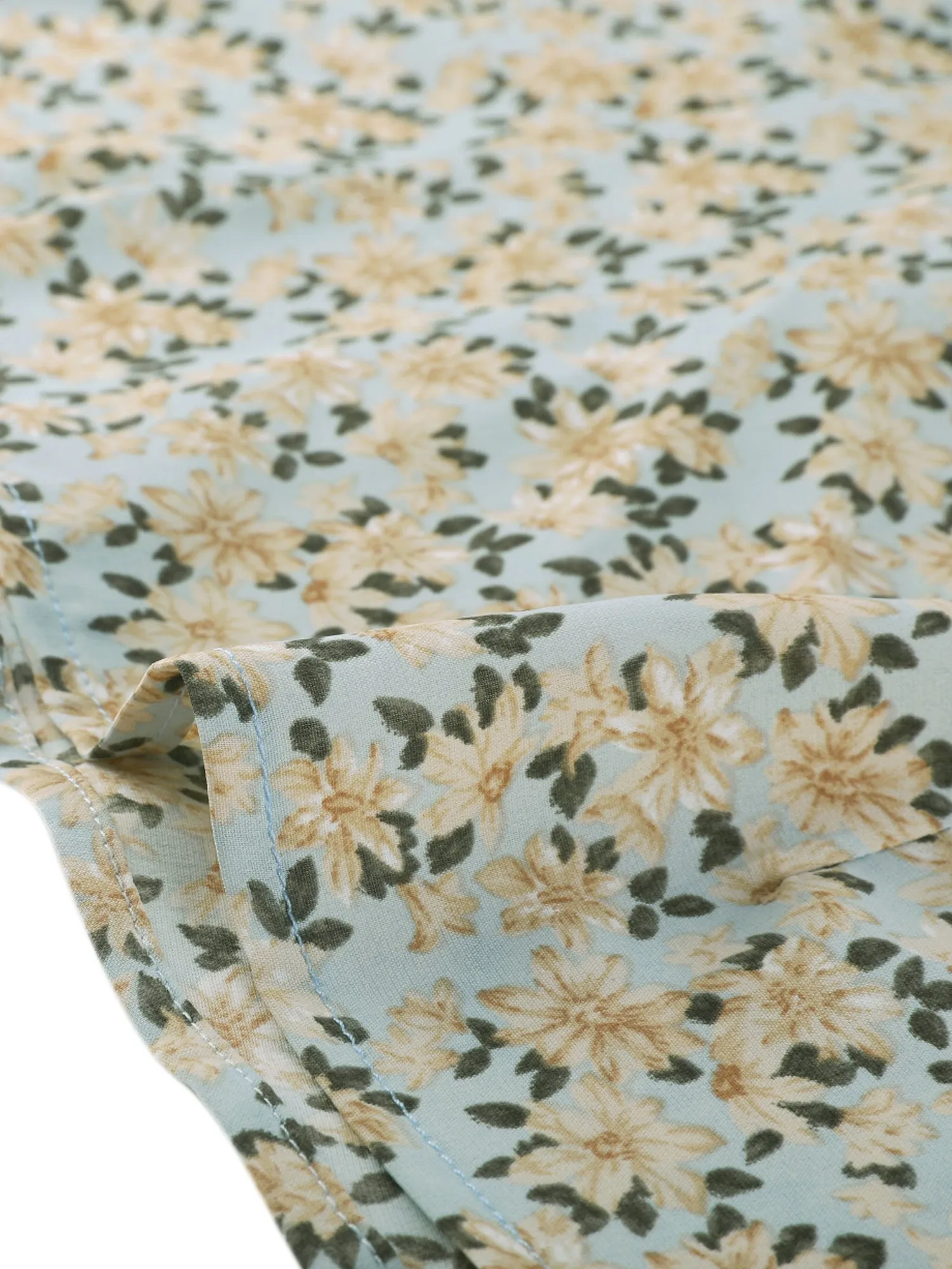 Casual Peter Pan Collar Floral Button Down Shirt