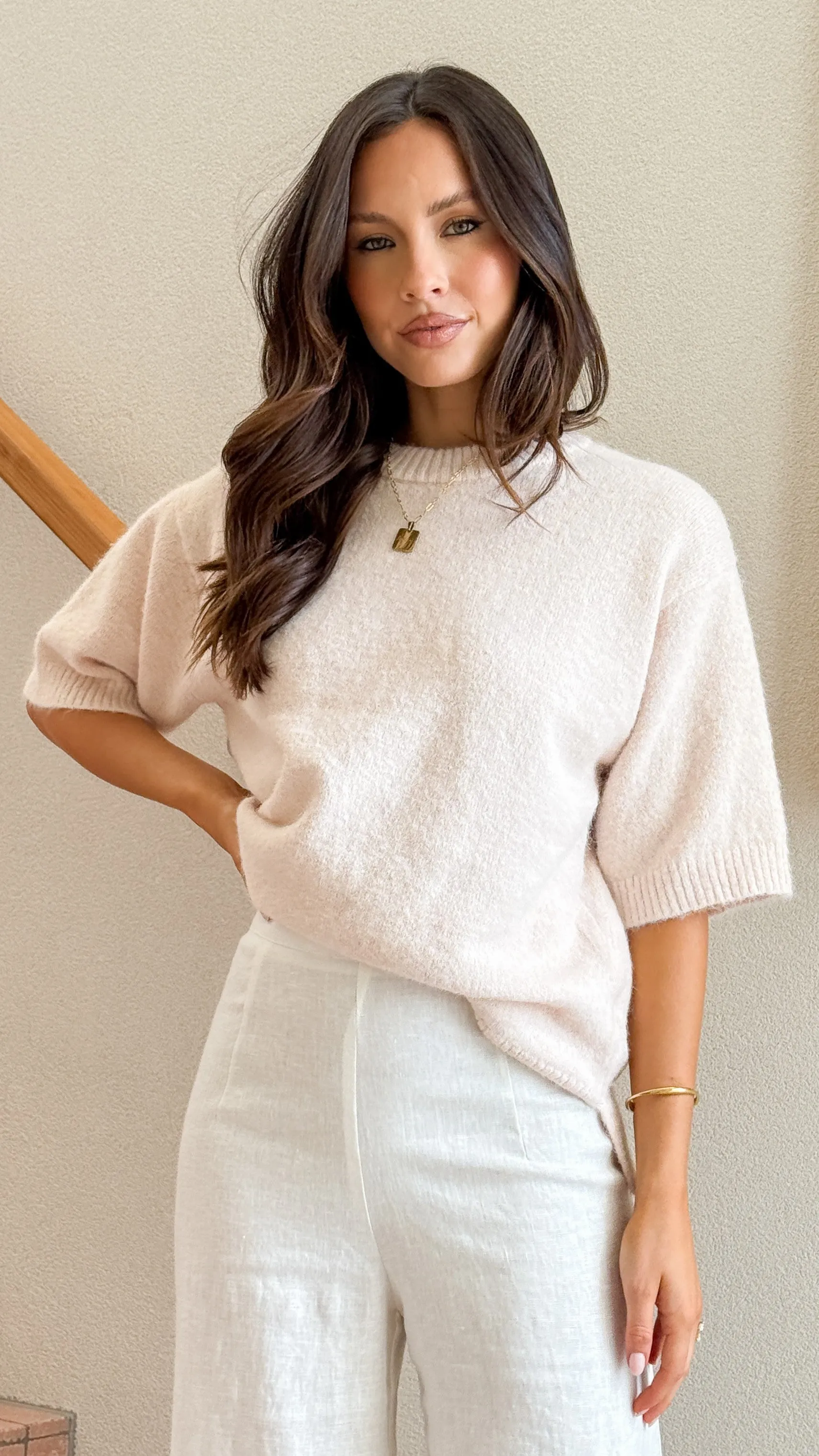 Chelsea Knit Tee - Cream