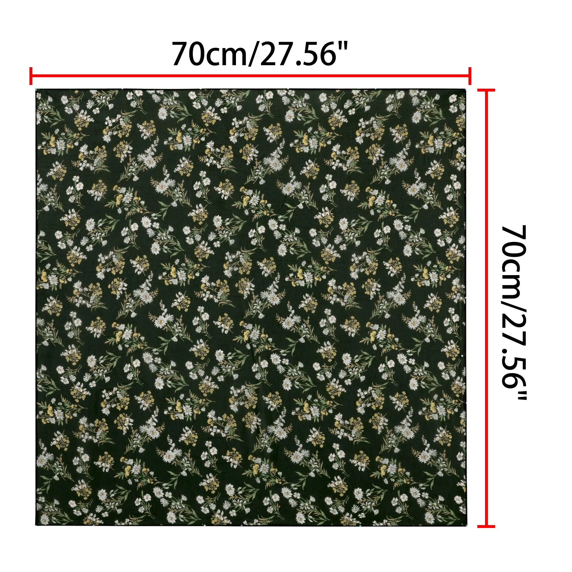 Chiffon Floral Print Square Kerchief Neck Scarf Neckerchief
