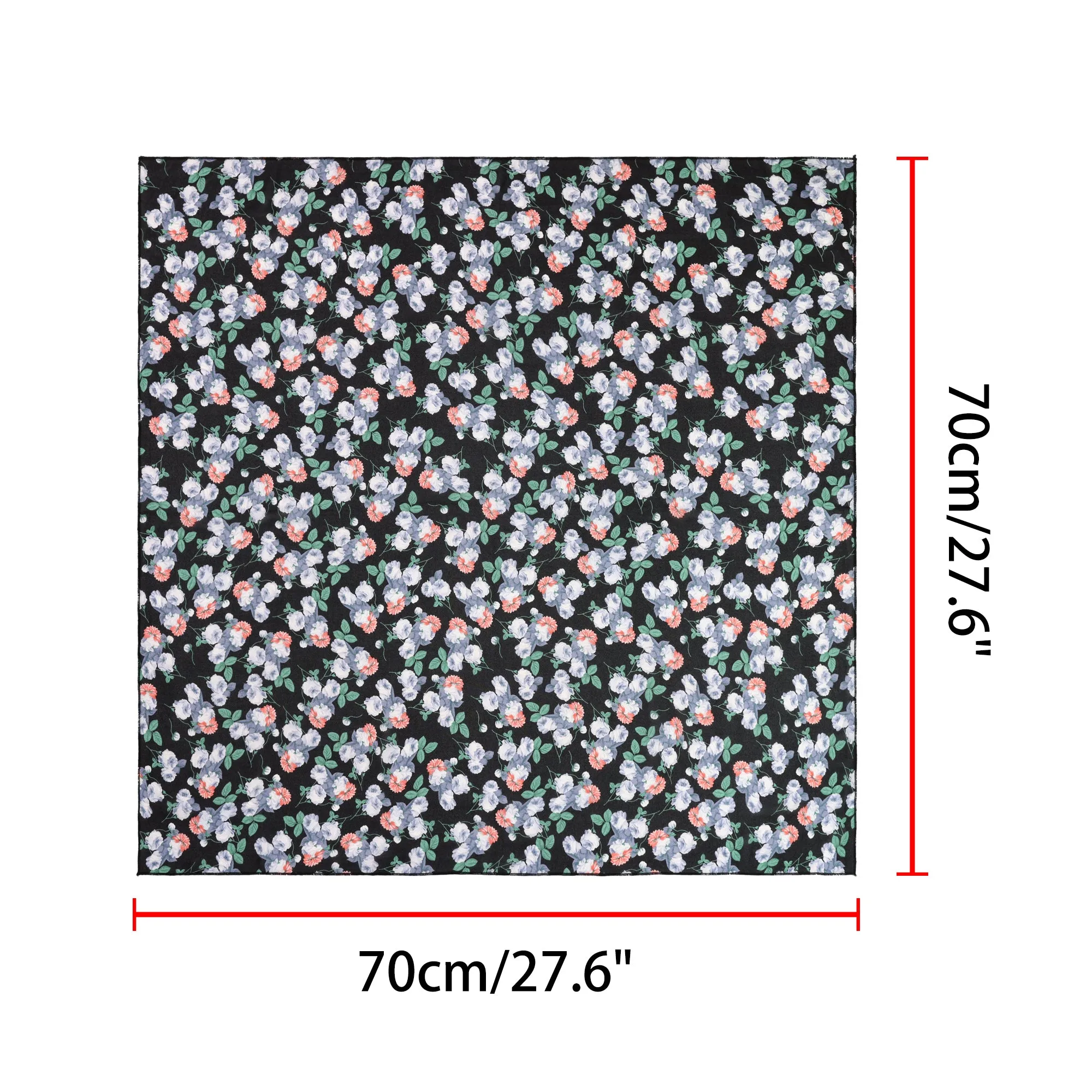 Chiffon Floral Print Square Kerchief Neck Scarf Neckerchief