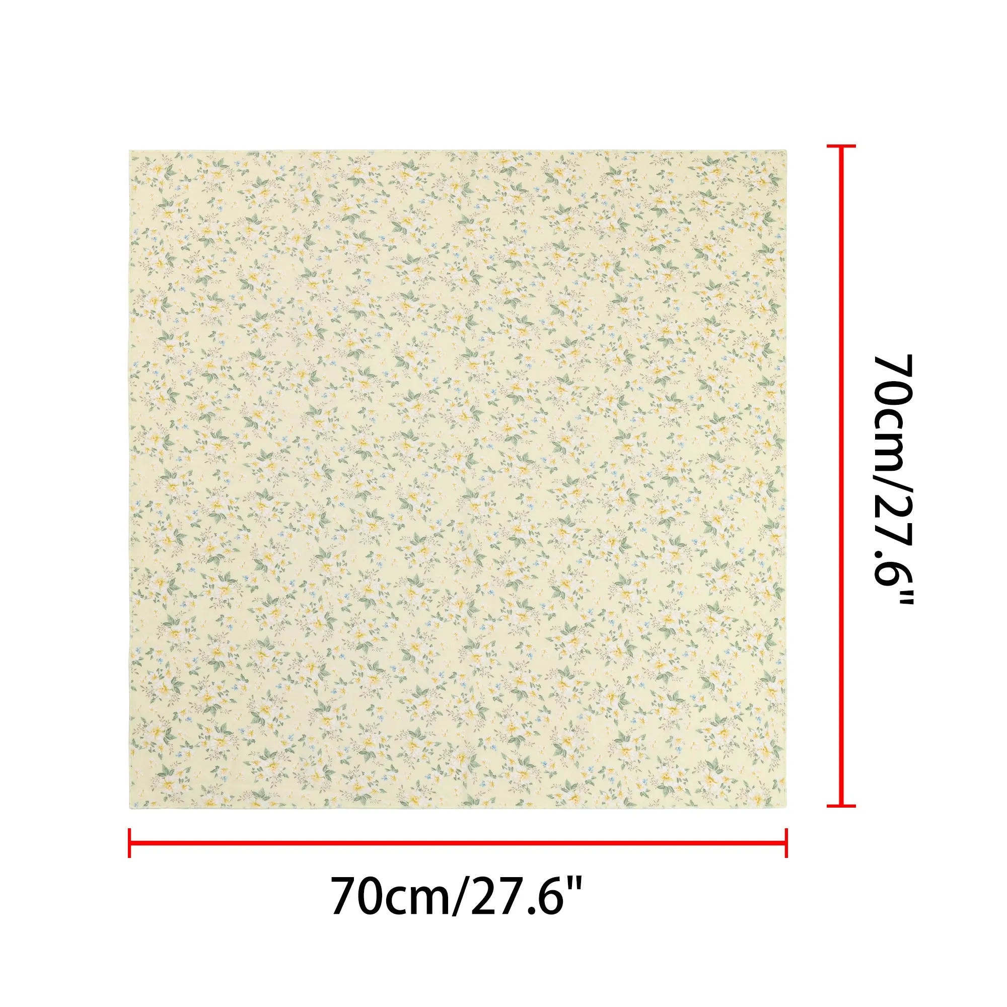Chiffon Floral Print Square Kerchief Neck Scarf Neckerchief