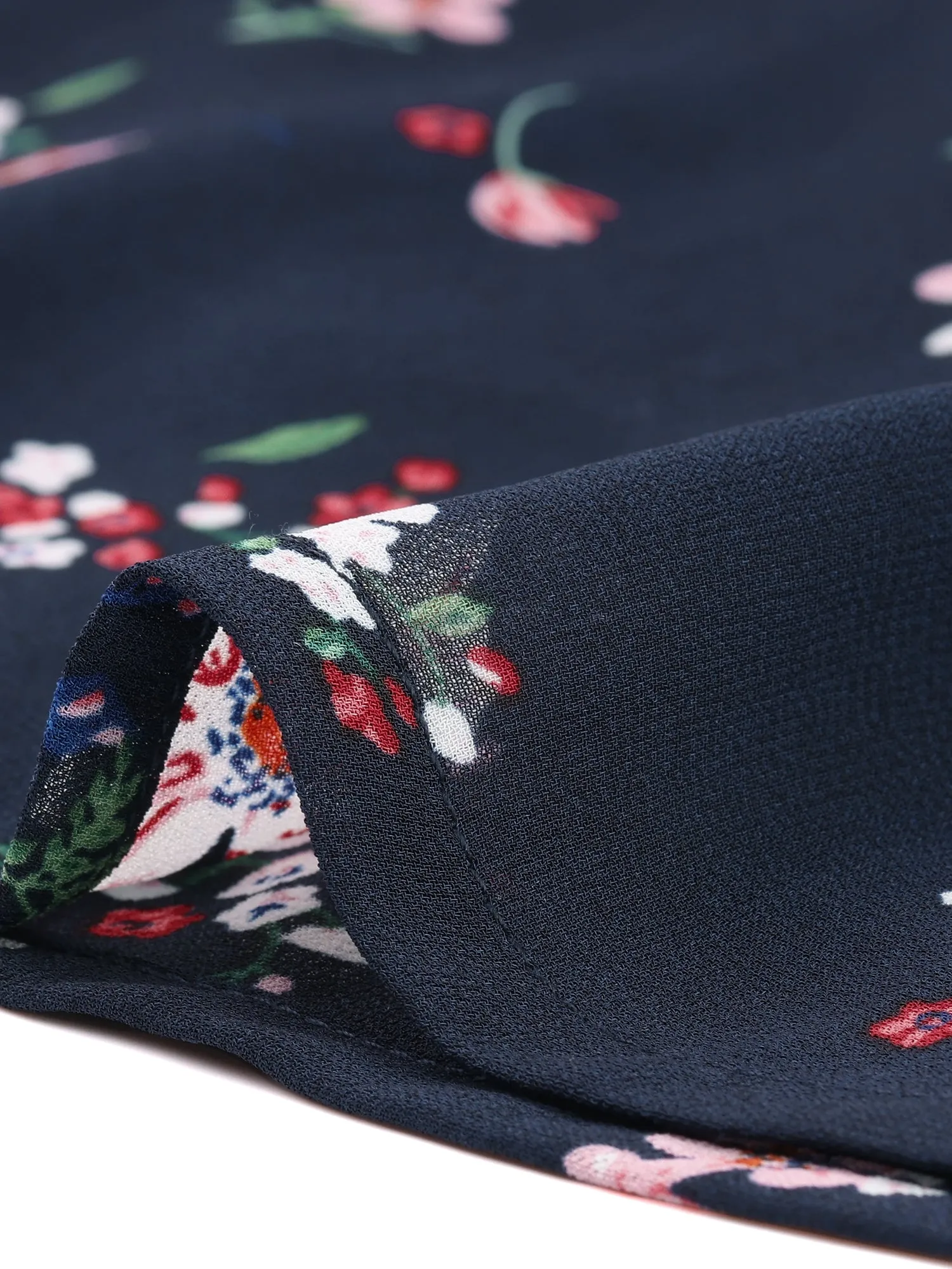 Chiffon Ruffle Sleeve Top Layered Vintage Ditsy Floral Blouse