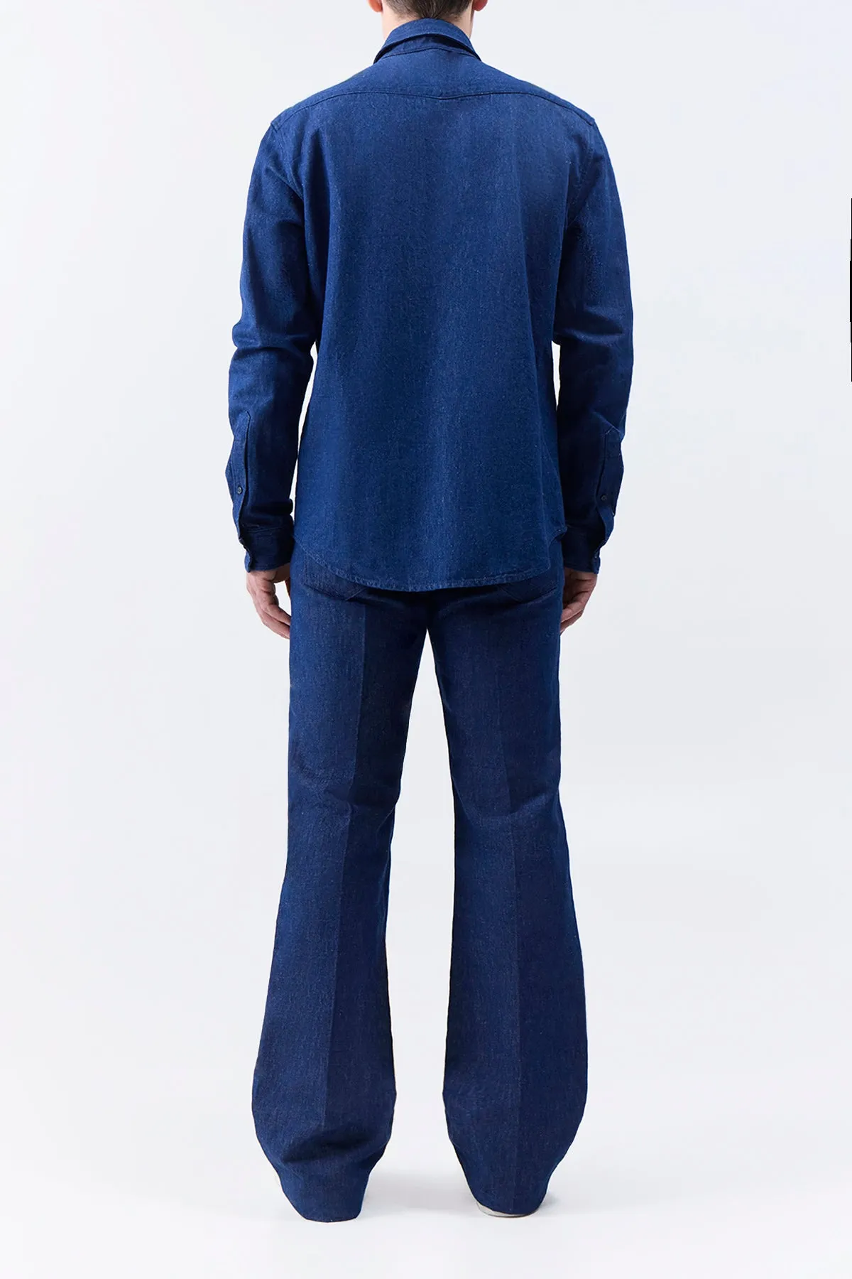 Cholul Shirt in Recycled Cotton Linen Denim