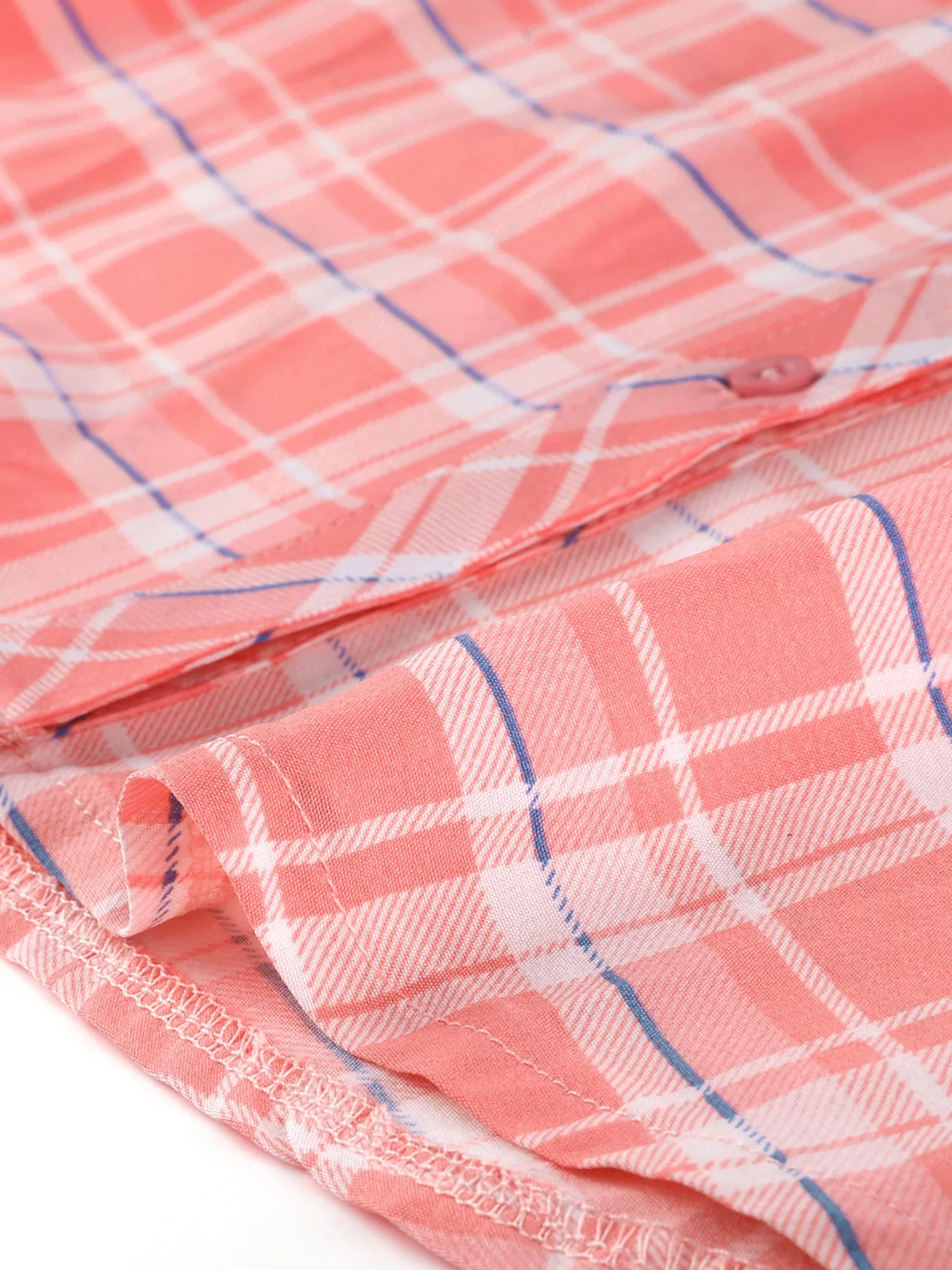 Christmas Plaid Shirt Button Up V Neck Long Sleeve Peasant Blouse