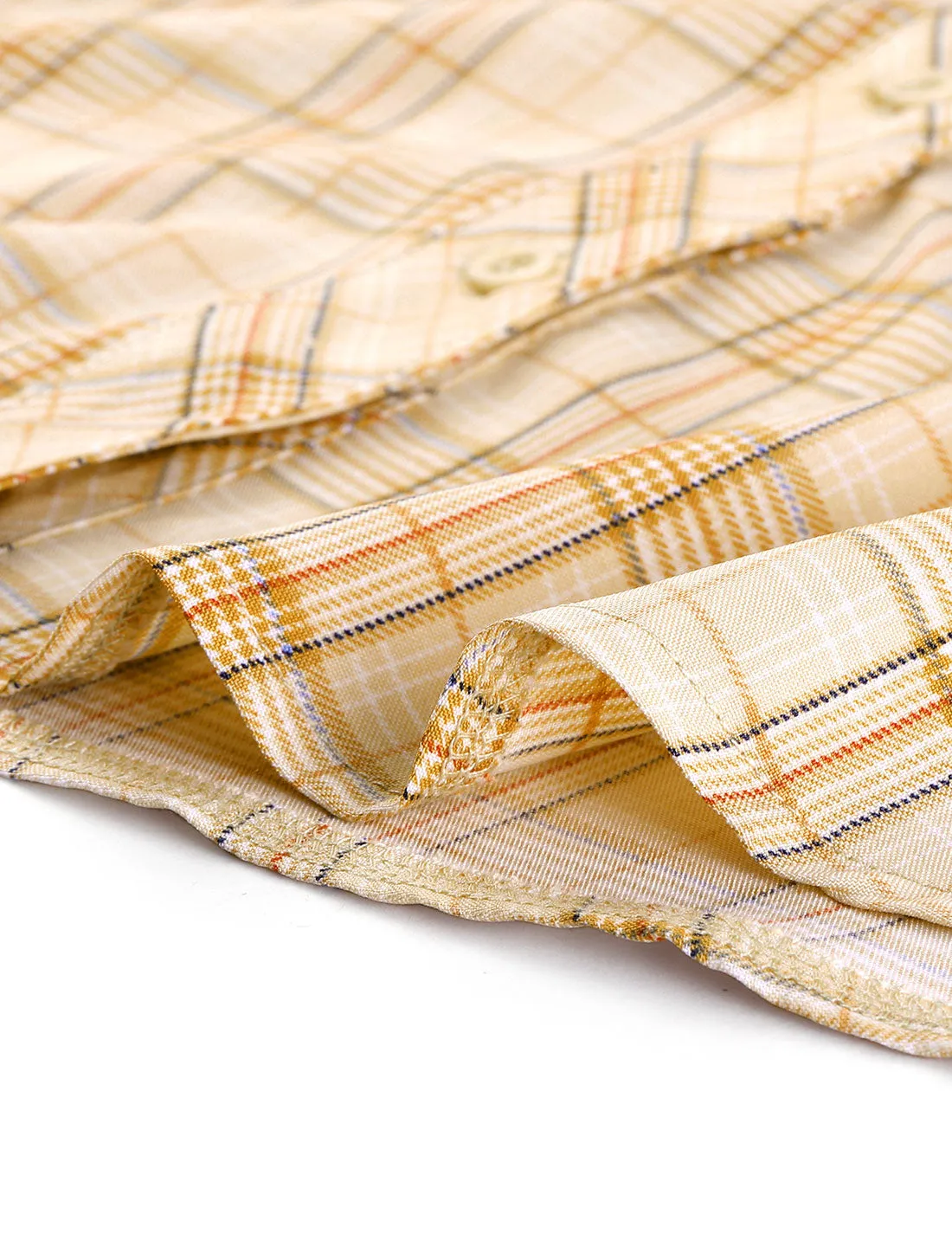 Christmas Plaid Shirt Button Up V Neck Long Sleeve Peasant Blouse