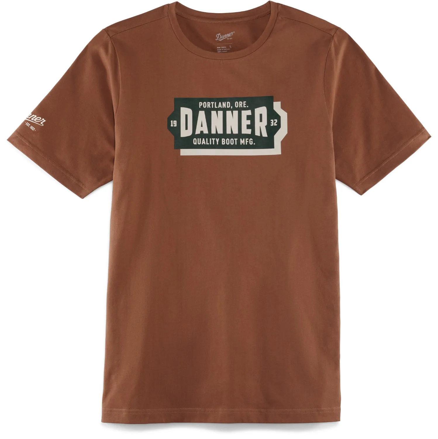 Danner Mens Banner Tee Brick Red 100% Cotton S/S T-Shirt