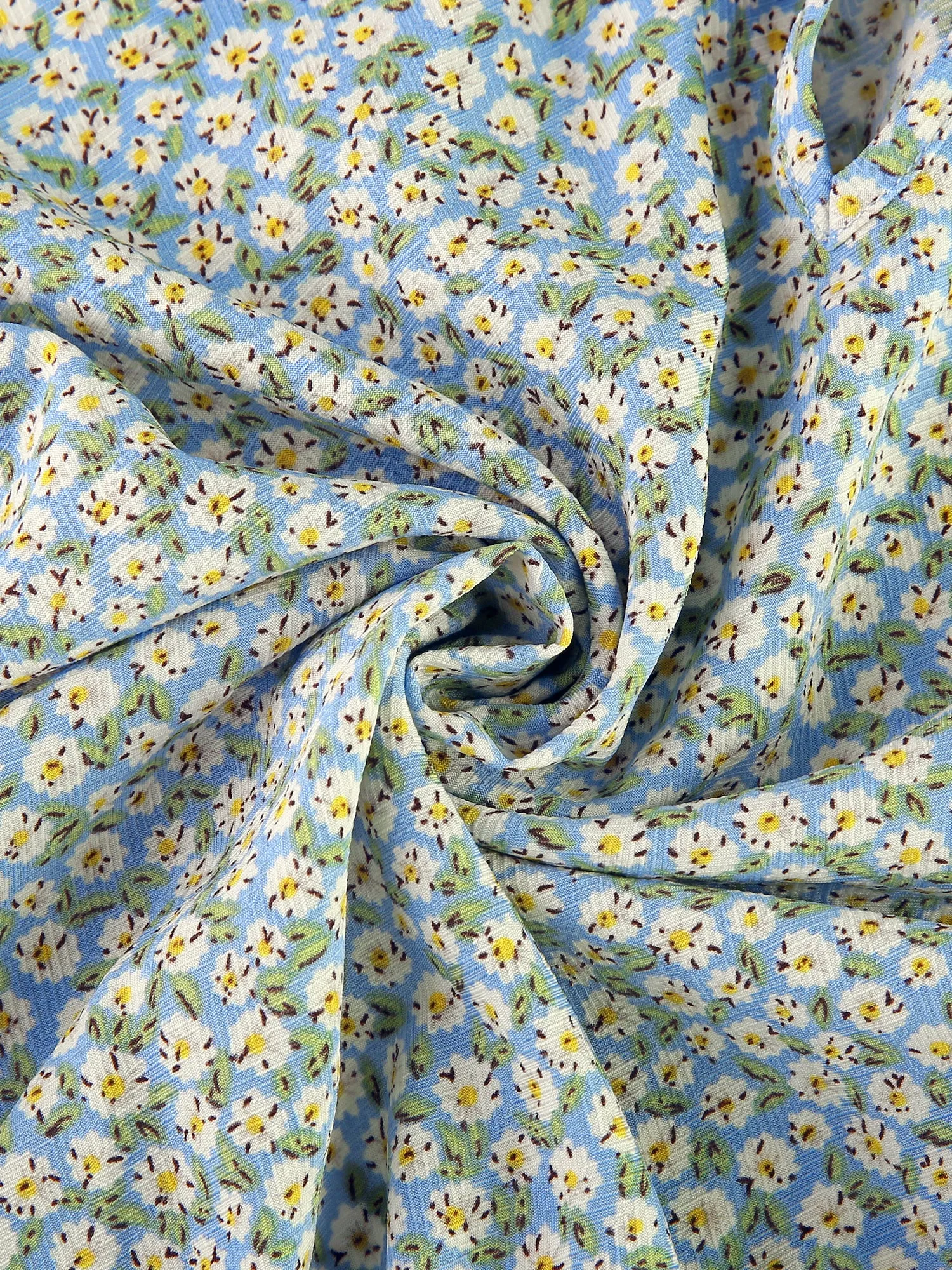 Ditsy Floral Blouse Ruffle Tie Neck Long Sleeve Peplum Smocked Tops