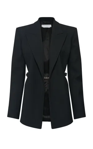 Epona Chain Blazer in Black Recycled Virgin Wool