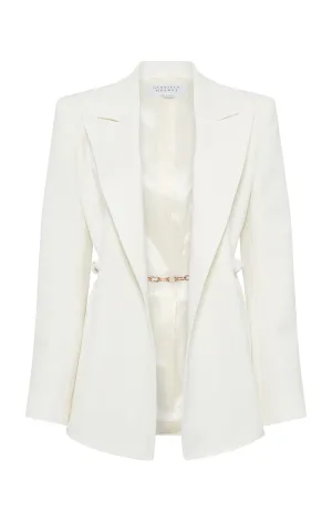 Epona Chain Blazer in Ivory Recycled Virgin Wool
