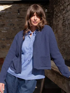 Este Women's Cotton Open Cardigan | Navy