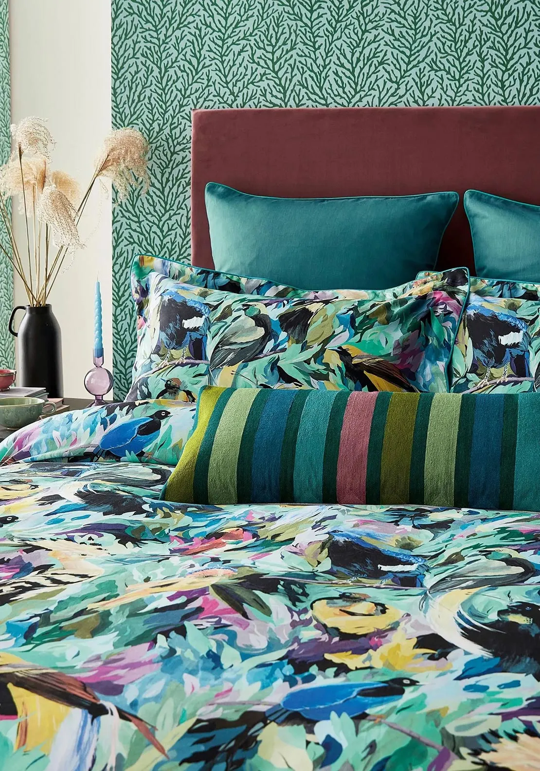 Harlequin Dance of Adornment Duvet Cover, Wilderness